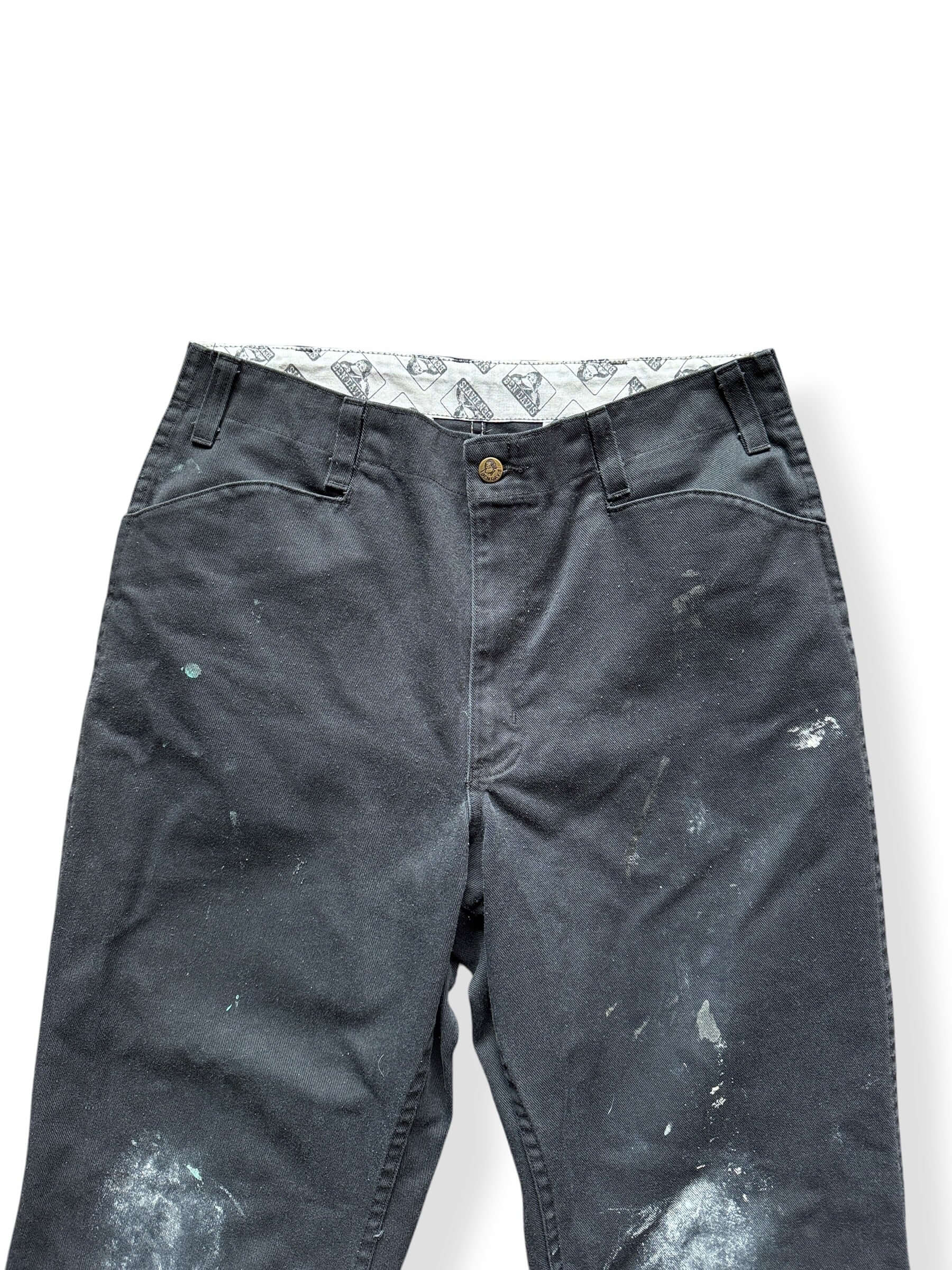 Close-up of Ben Davis Black Paint Splattered Pants W33