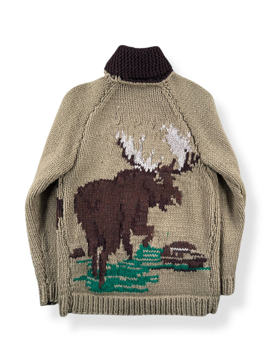 Back of Vintage Moose Cowichan Style Sweater SZ XS