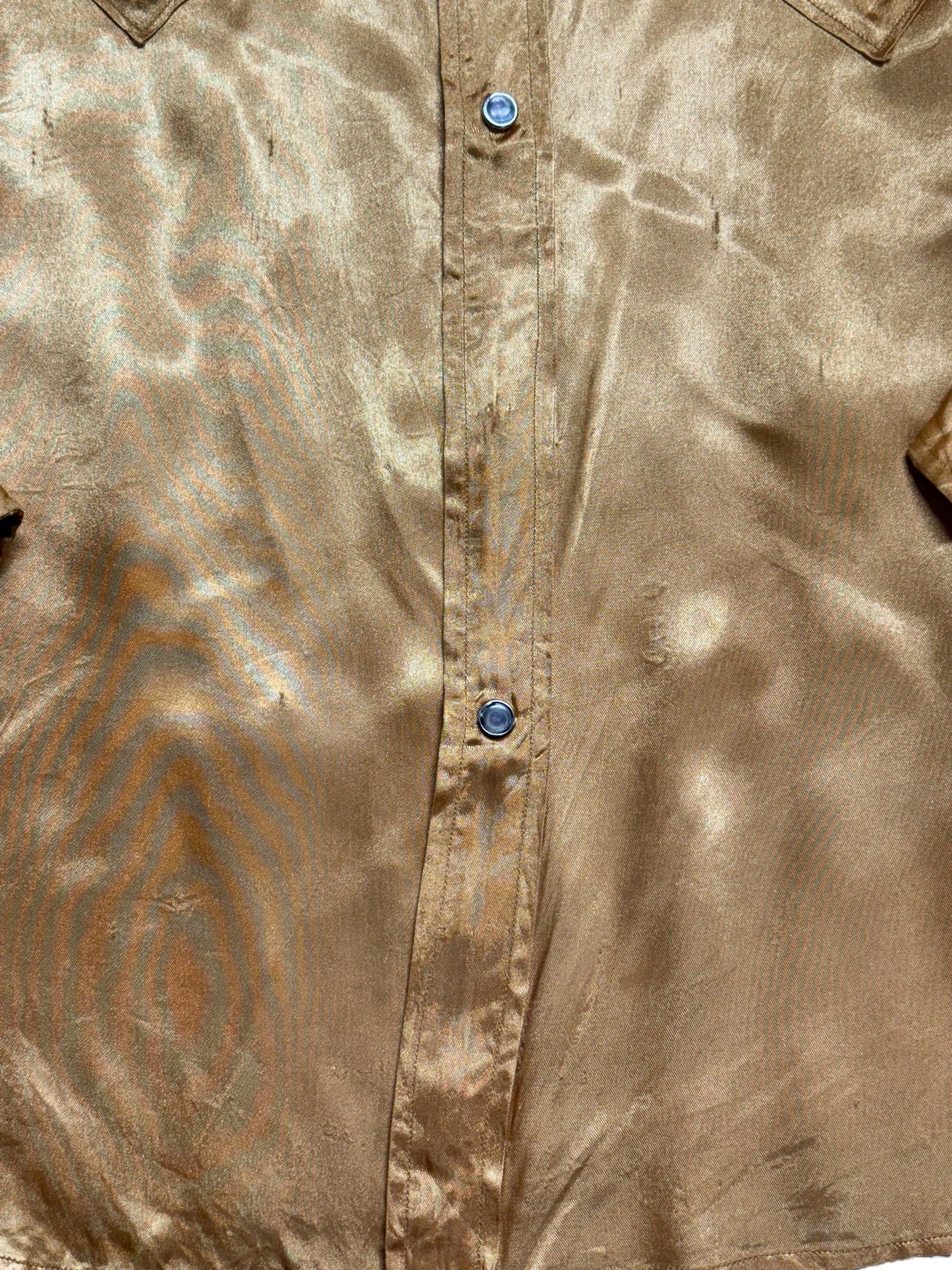 Vintage Gold Satin Pearlsnap Shirt M