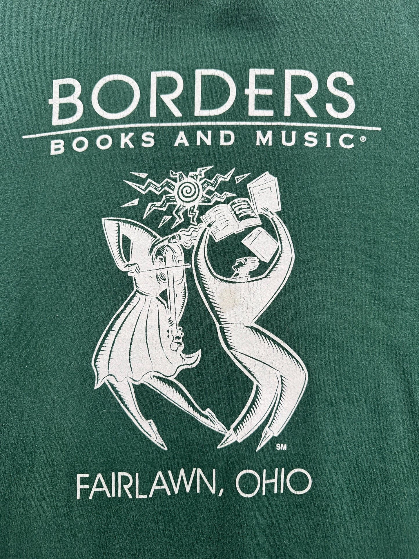 Graphic of Vintage Borders Books & Music Crewneck SZ XL