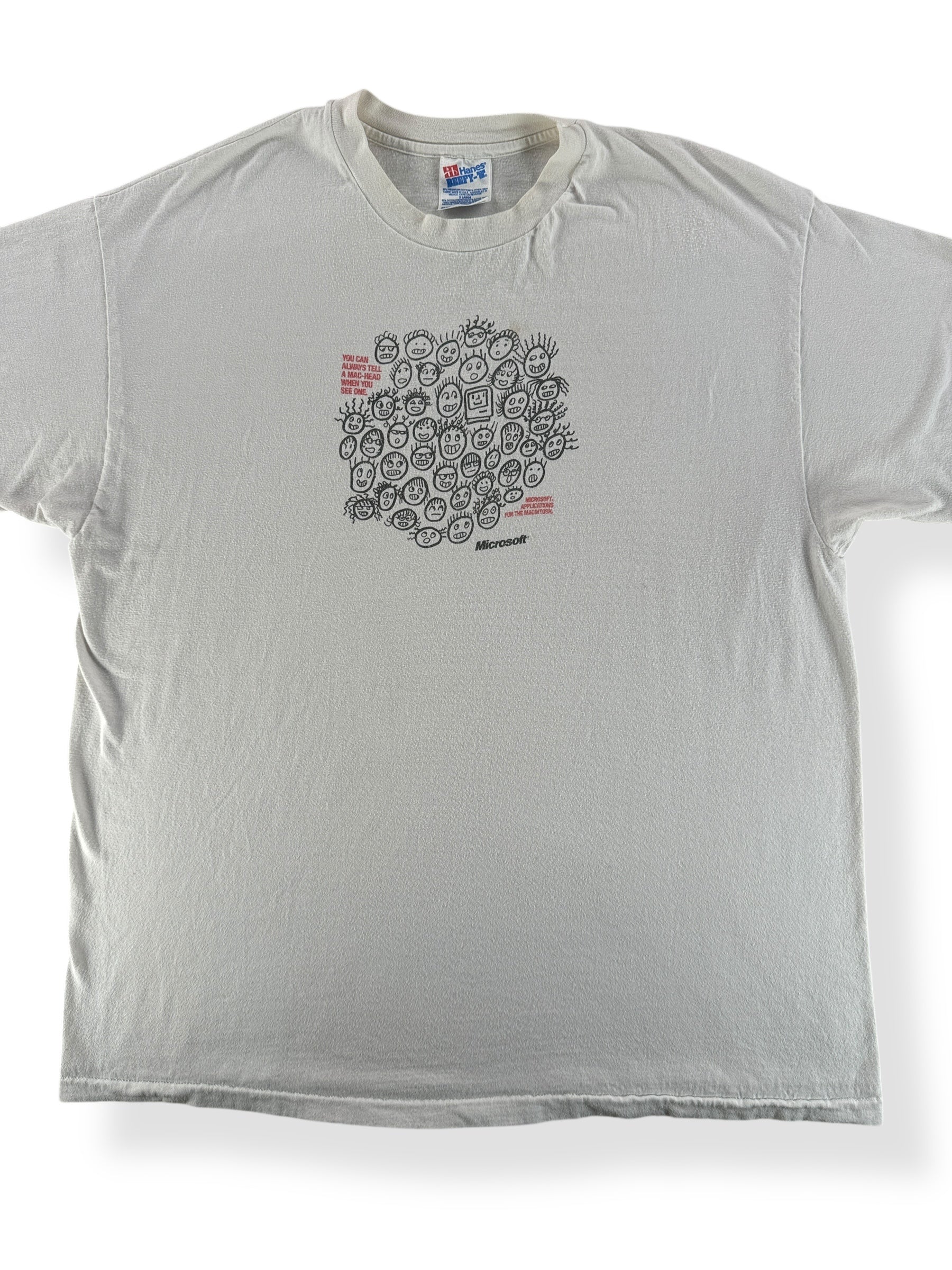 Front Close Up of Vintage Microsoft Mac-Head Smack Talk Tee SZ XL