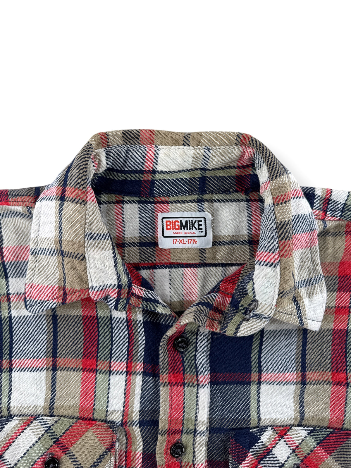 Collar on Vintage 1970s/80s Big Mike Cotton Woven Flannel SZ XL