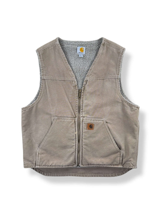 Front of Made in Mexico Carhartt Shearling Vest SZ L