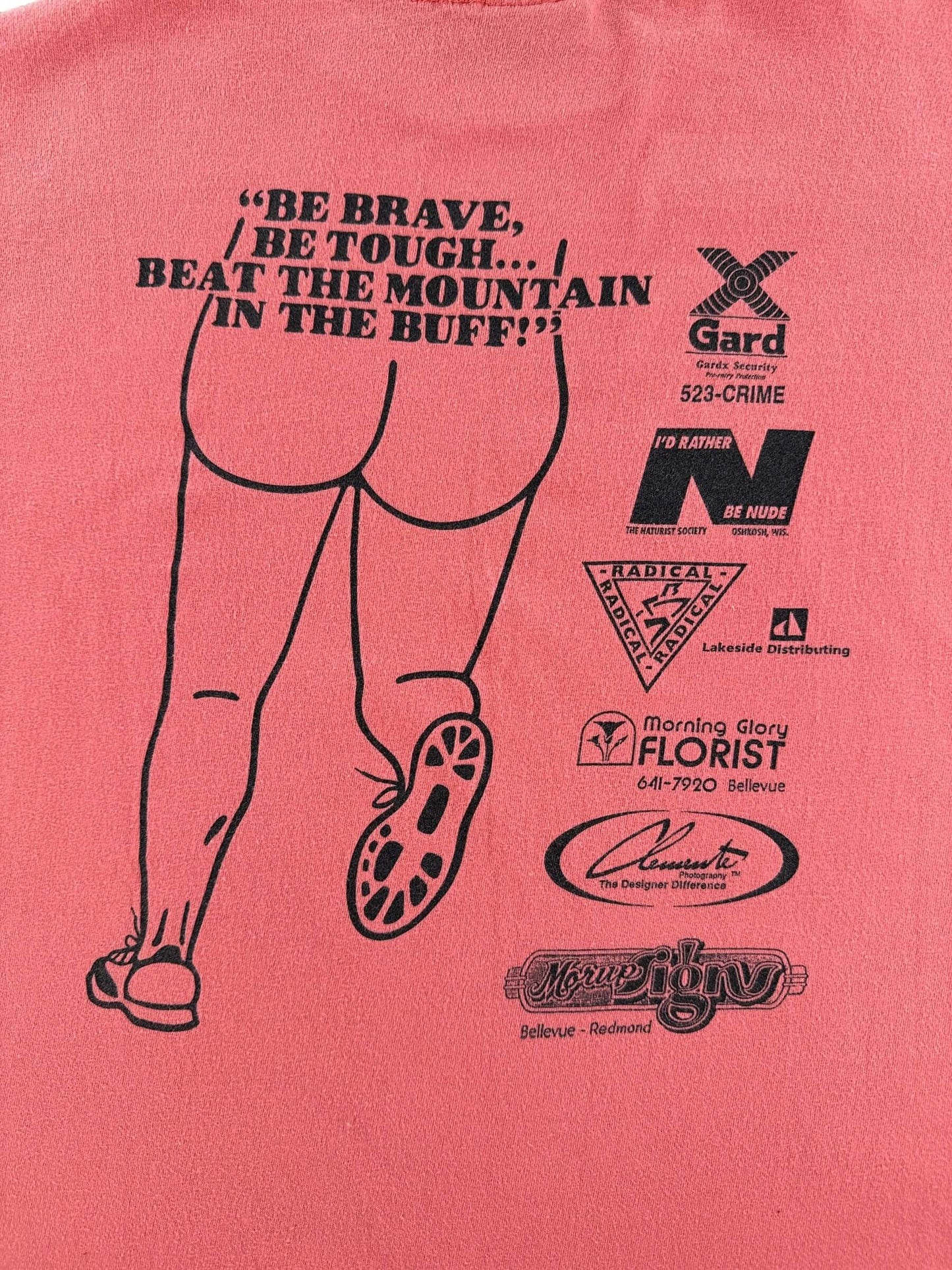 Back Graphic of Vintage Bare Buns Fun Run Tee SZ XL