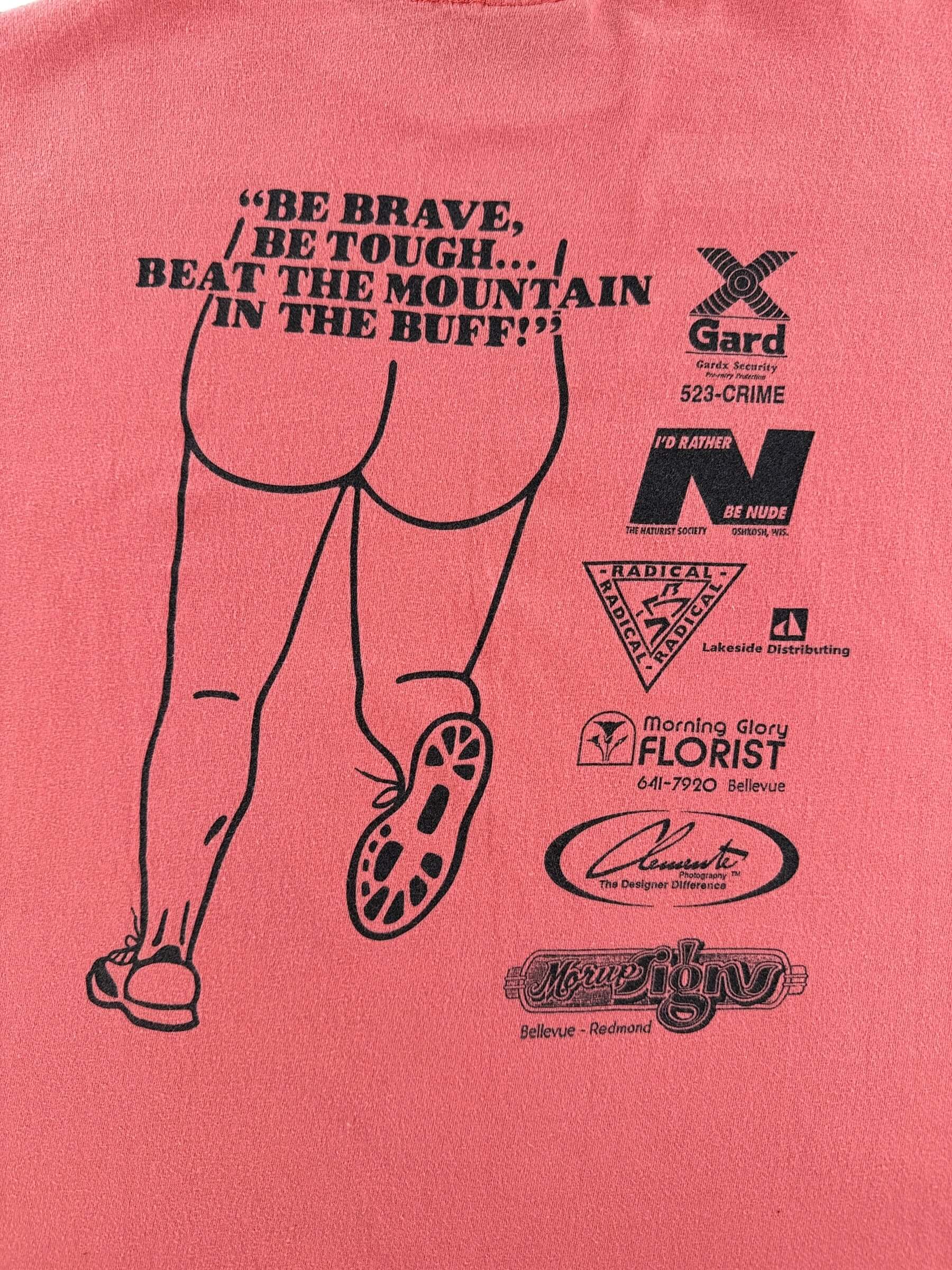 Back Graphic of Vintage Bare Buns Fun Run Tee SZ XL