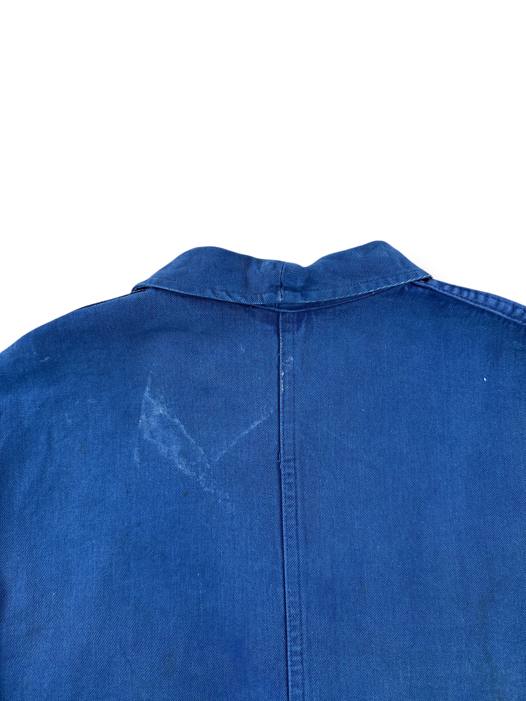 Wear on Vintage Thrashed And Repaired French Chore Coat SZ L