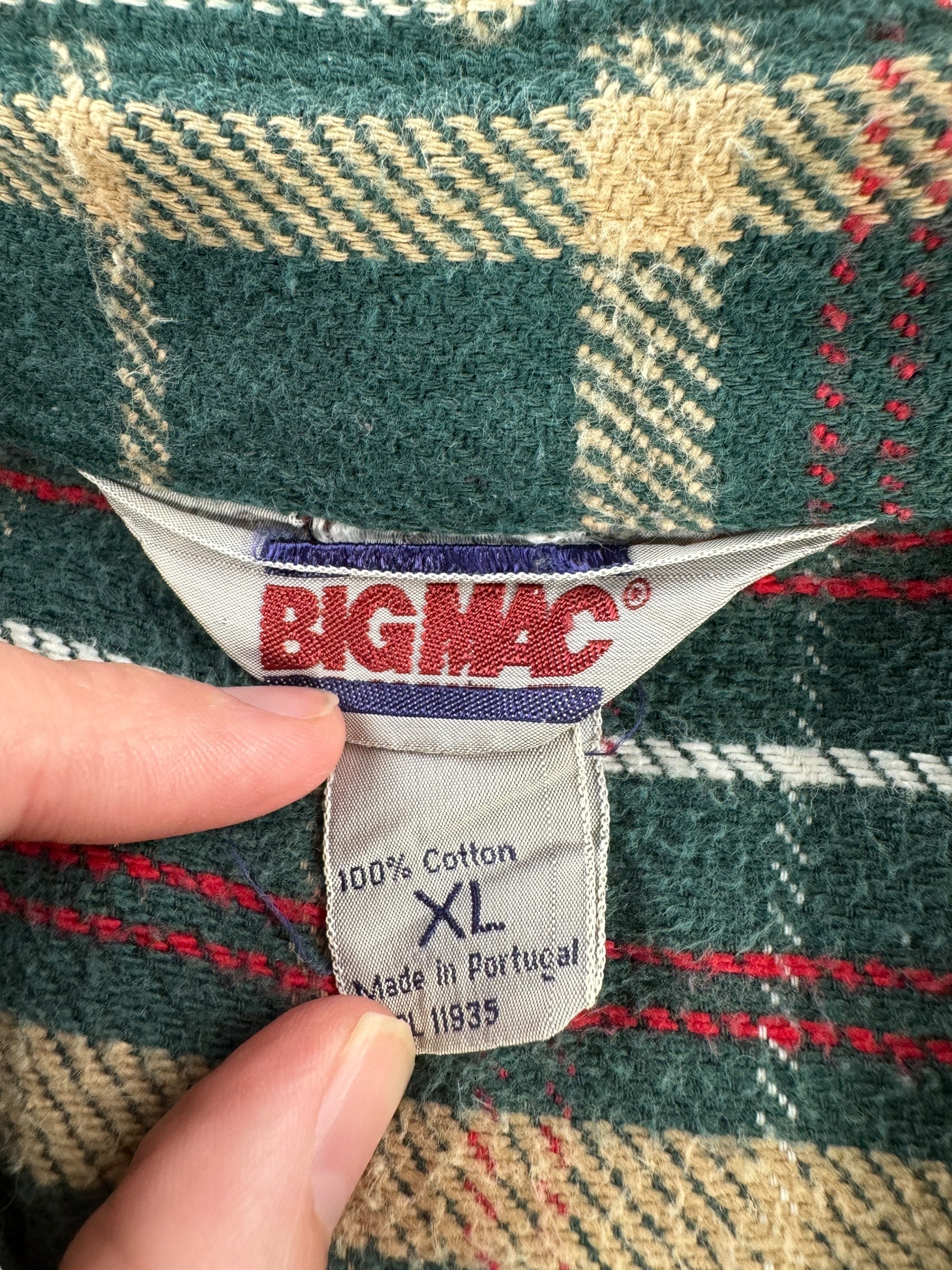 Tag on Vintage Big Mac Flannel SZ XL