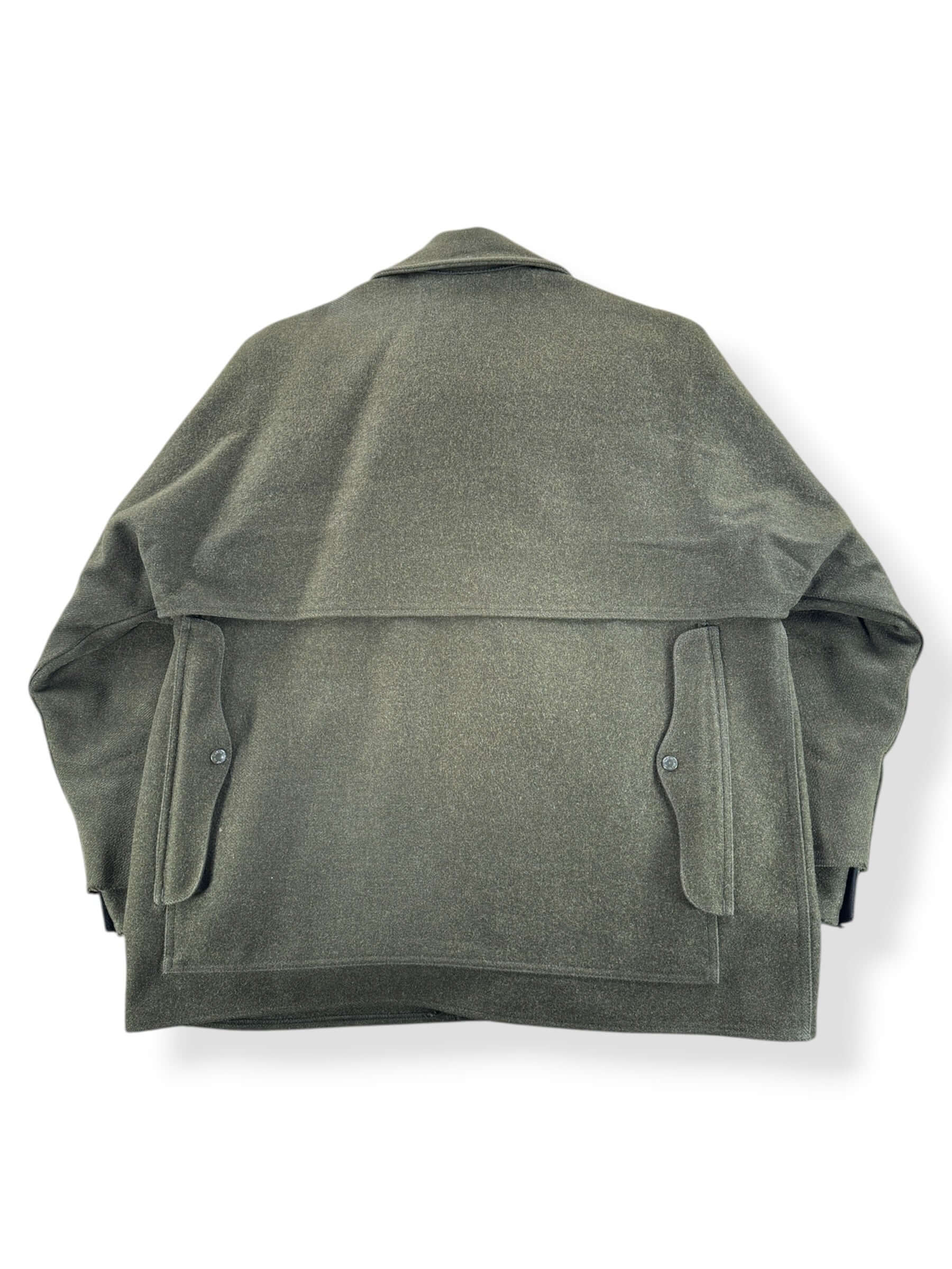 Back of Vintage 90s Era Filson Olive Green Double Mackinaw Jacket SZ 48