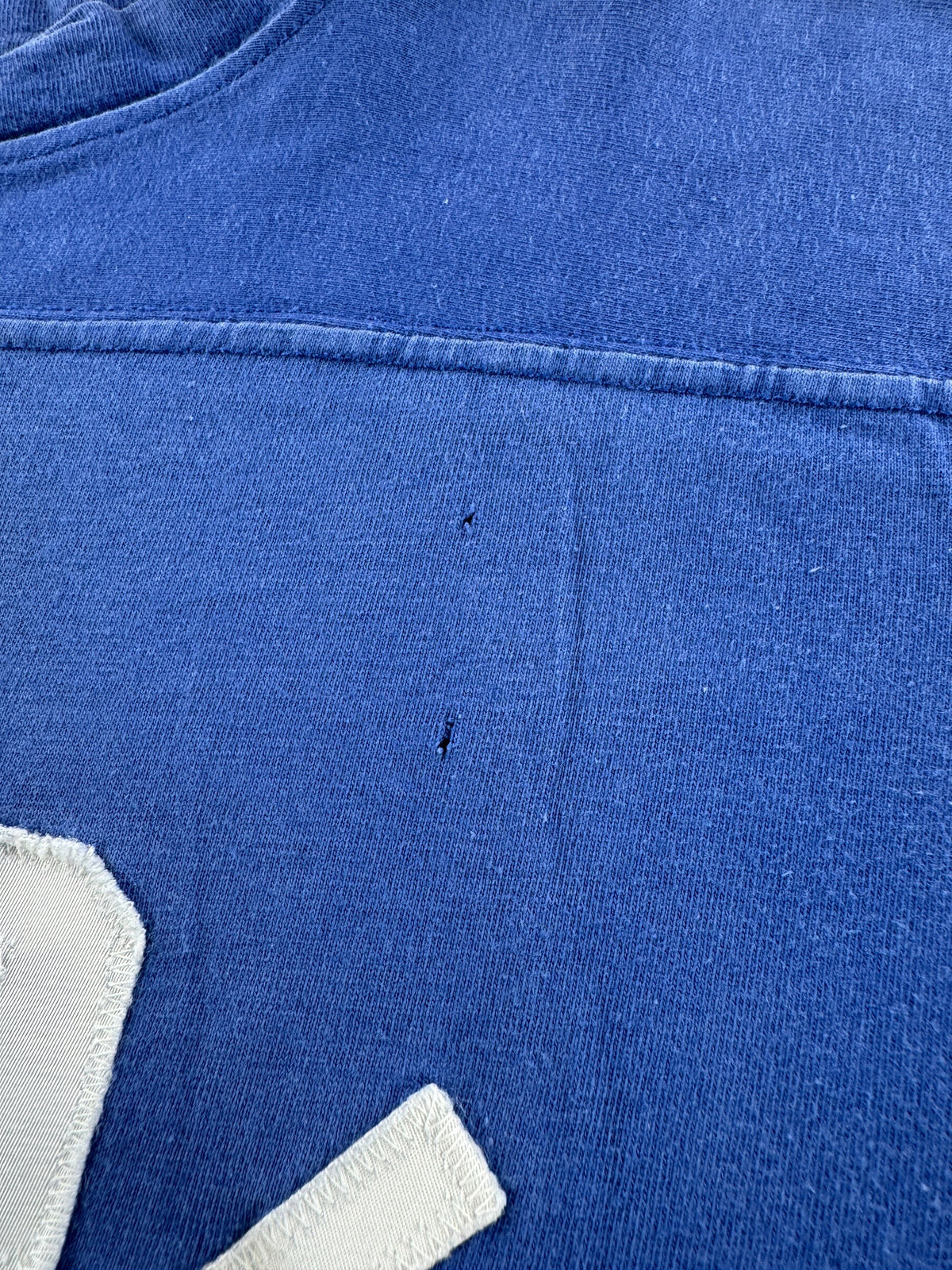 Small holes on front of Vintage Russell Cotton Jersey SZ M (Fits S)