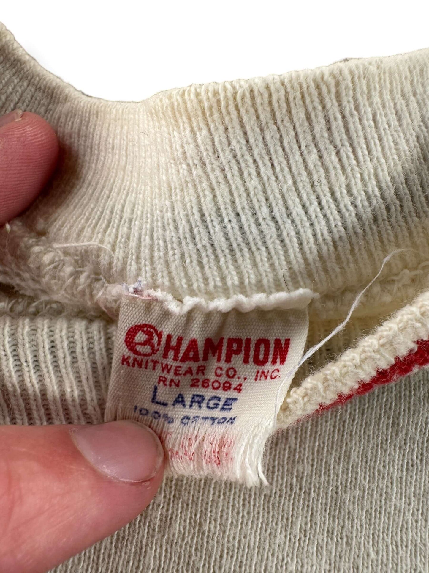 Tag on Vintage Champion Running Man Auburn Y Swim Team Short Sleeve Crewneck SZ M - AS IS