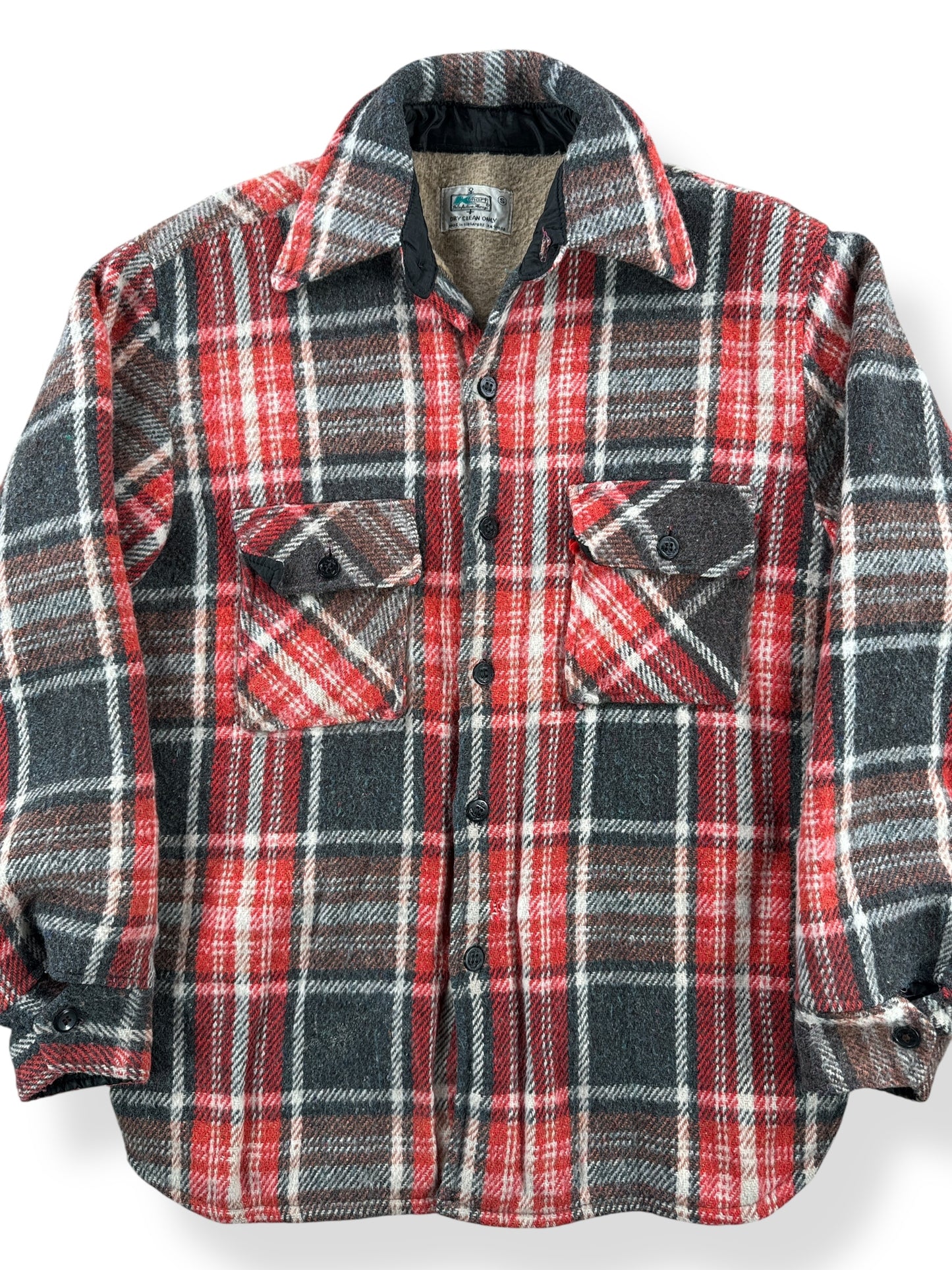 Front Close Up of Vintage Kmart CPO Wool Flannel Coat SZ S