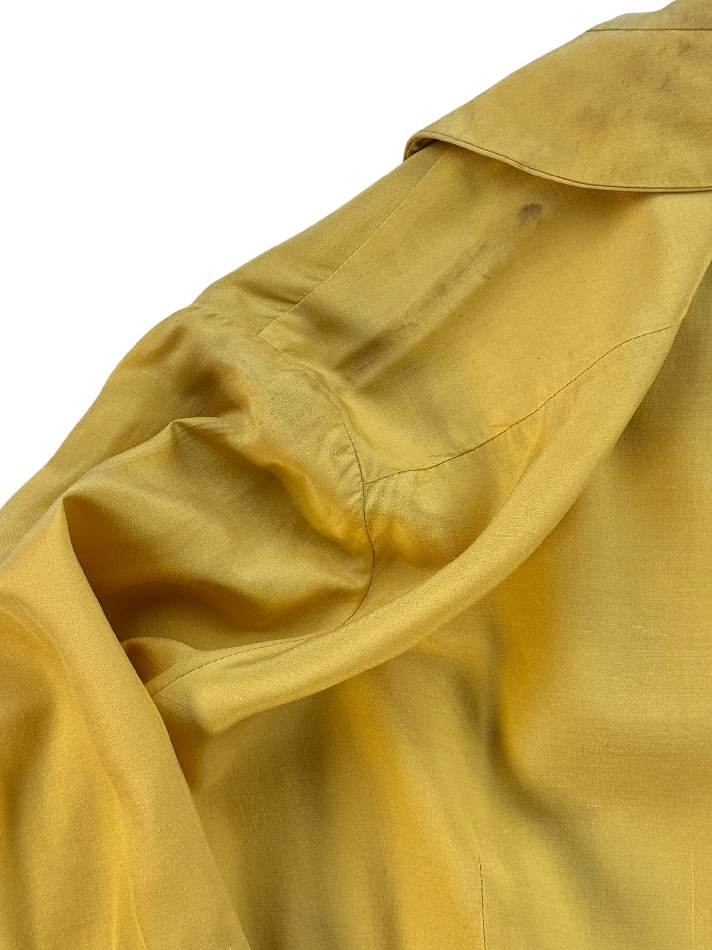 Shoulder stains of 1950s Yellow Dynasty Silk Top M
