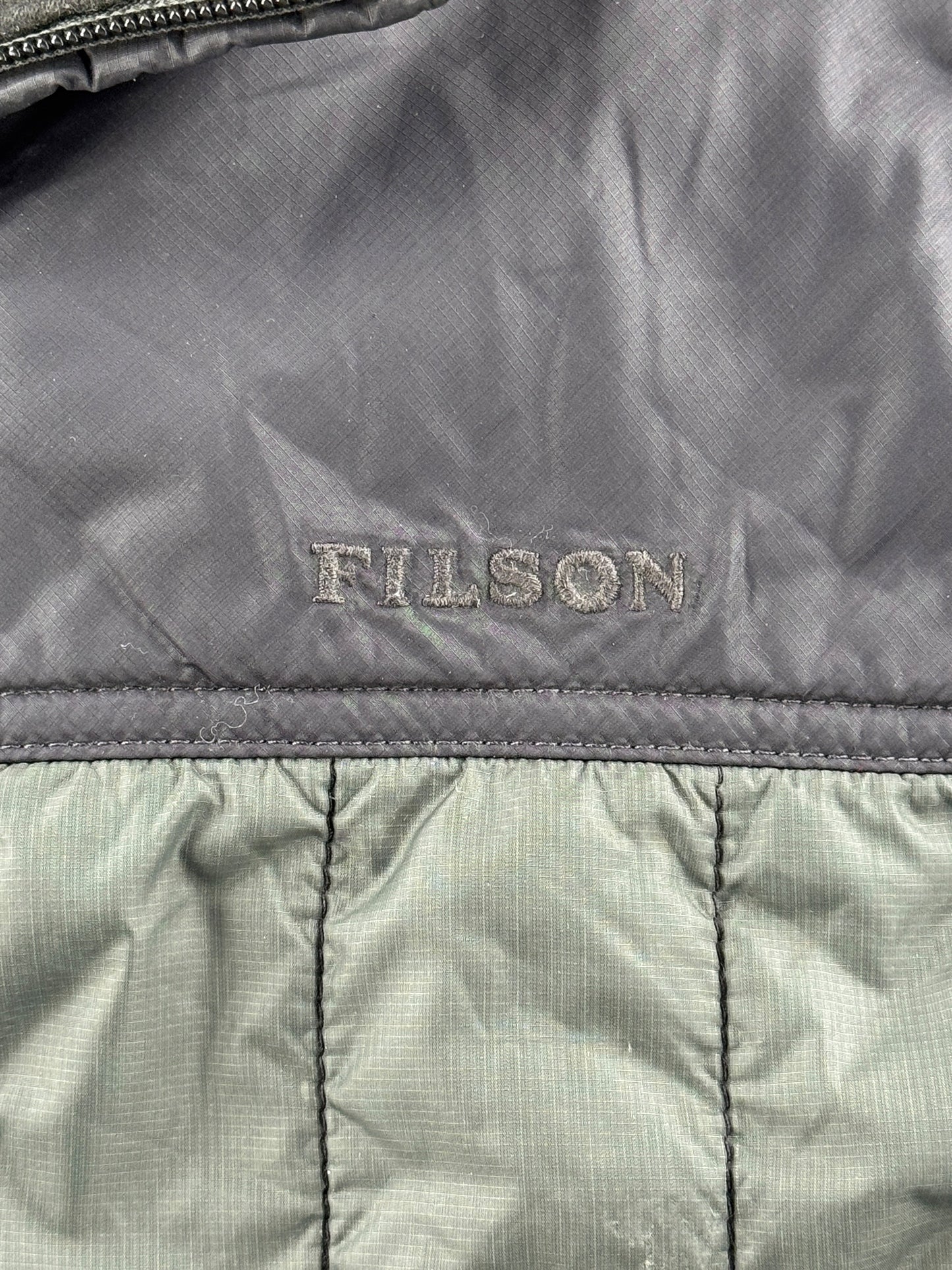 Embroidered Filson Logo on Filson Quilted Vest SZ M
