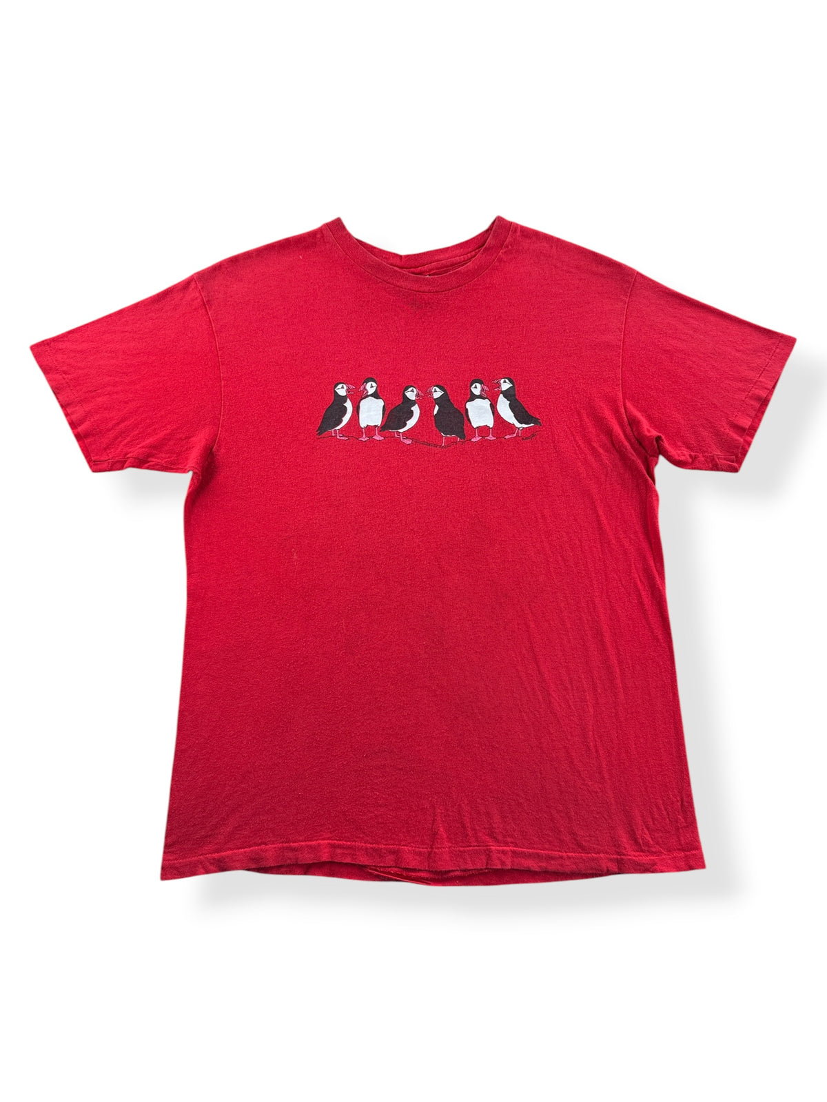 Front of Vintage 80s Red Puffin tee SZ L (Fits M)