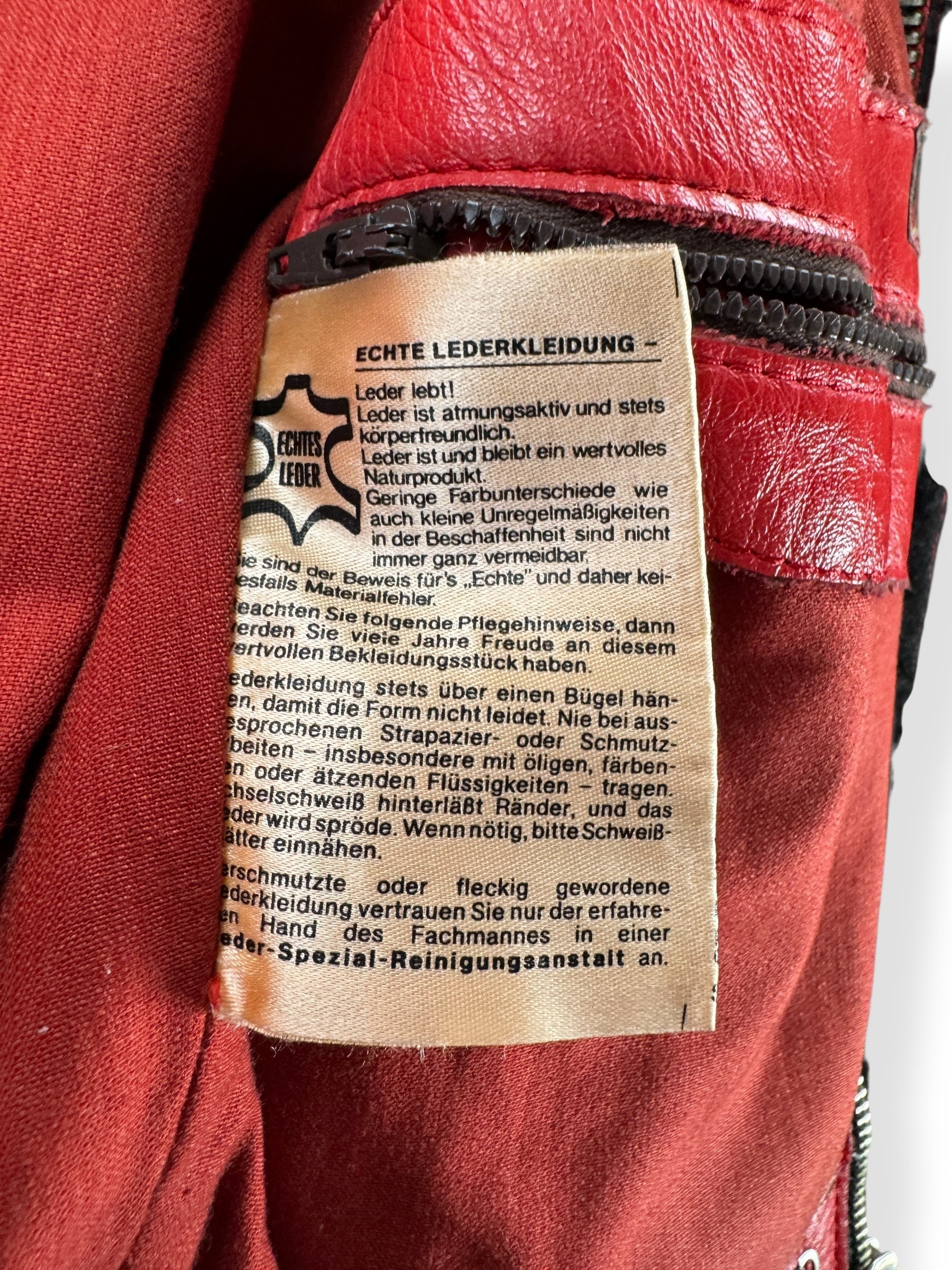 Tag on Vintage Echtes Leder Red Cafe Racer Jacket SZ S
