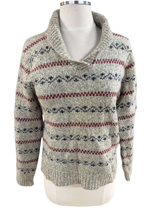 Front of 1980s Collared Preppy Sweater M