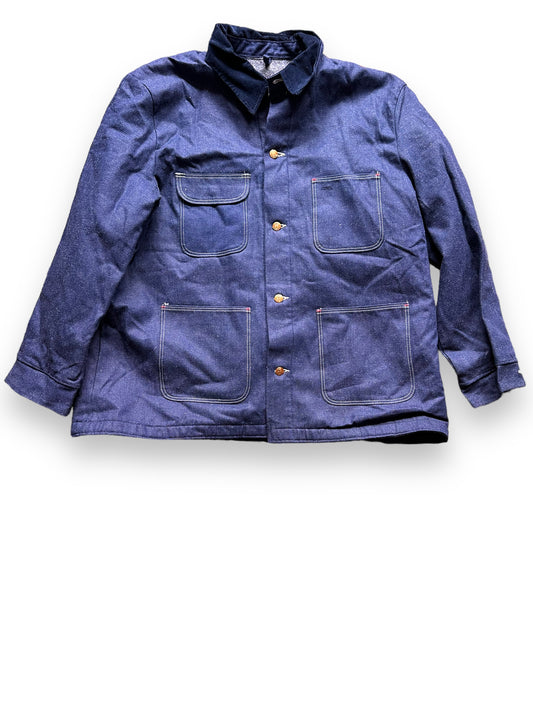 Front View of Vintage NOS Blue Bell Blanket Lined Denim Chore Coat SZ 50 | Vintage Denim Chore Coat | Barn Owl Vintage Seattle