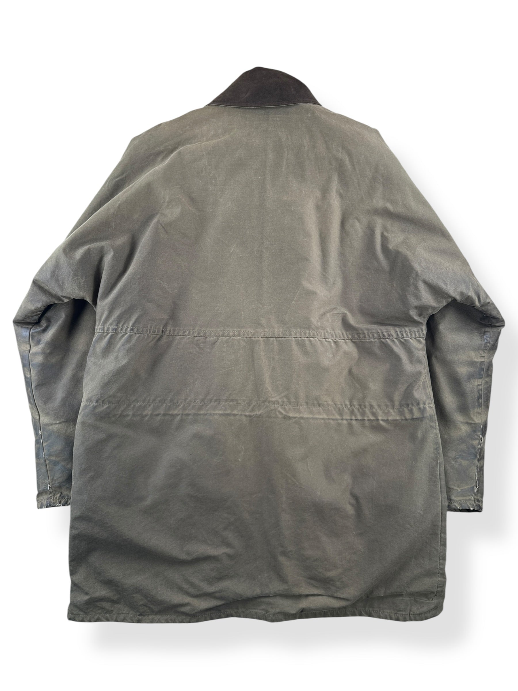 Back of Green Label Filson Foul Weather Coat with Liner SZ L