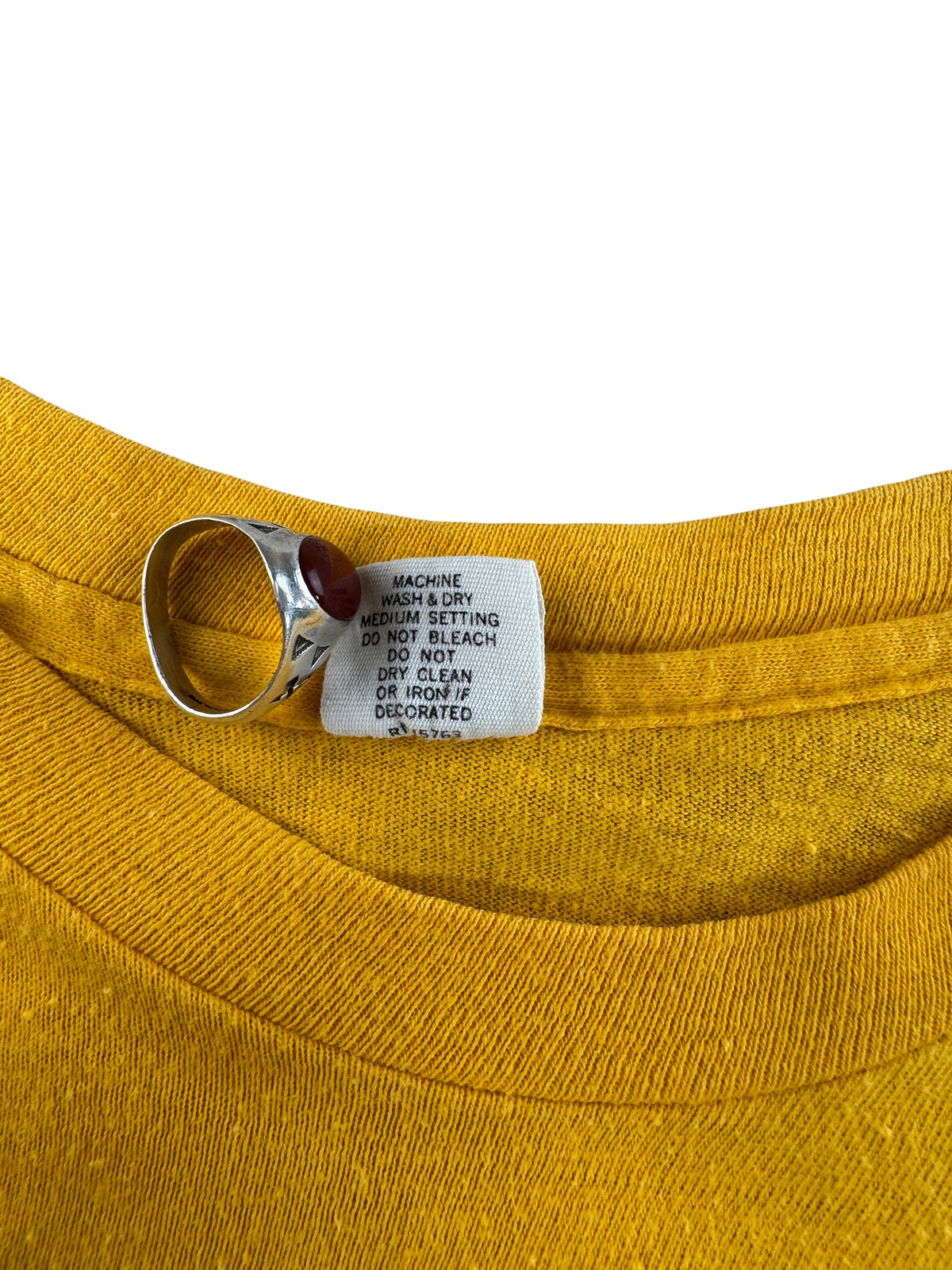 Back of tag on Vintage 1980 Racing Tee SZ M (Fits S)