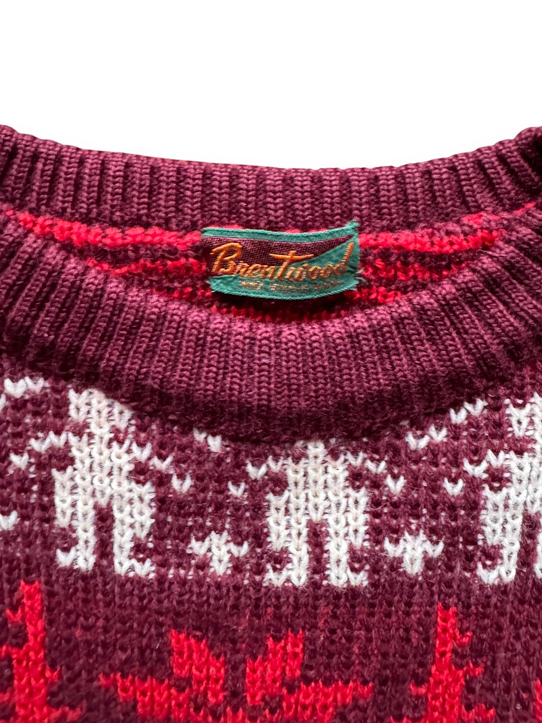 tag on Vintage Brentwood Festive Moose Knit Sweater SZ M