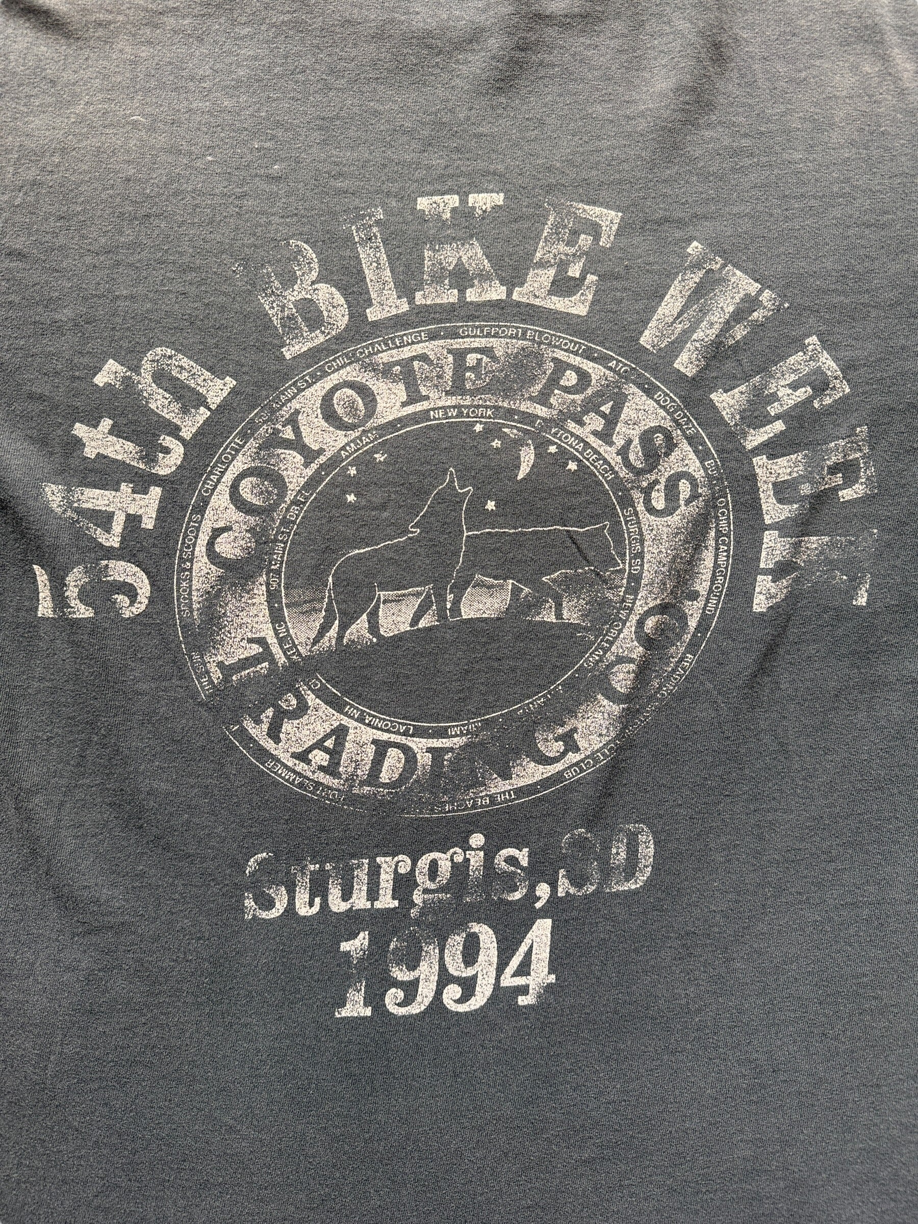 back graphic of Vintage 1994 Faded Shovelhead Sturgis Tee SZ L