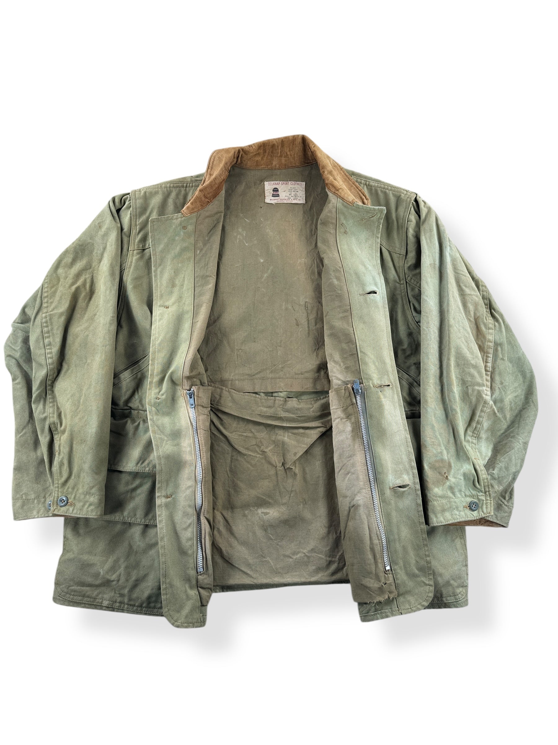 Inside of Vintage Belknap Hunting Jacket w/ Patches SZ L AS IS