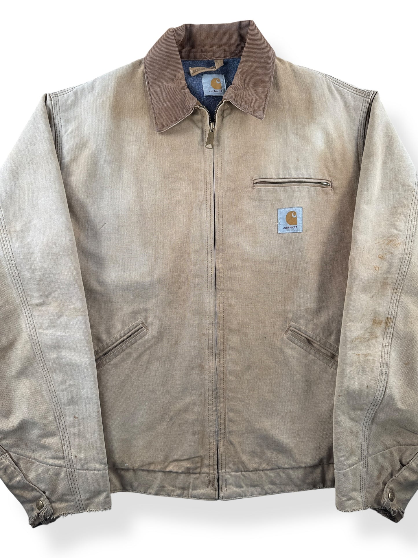 Front Close Up of Vintage 90s Carhartt Detroit Jacket SZ XL