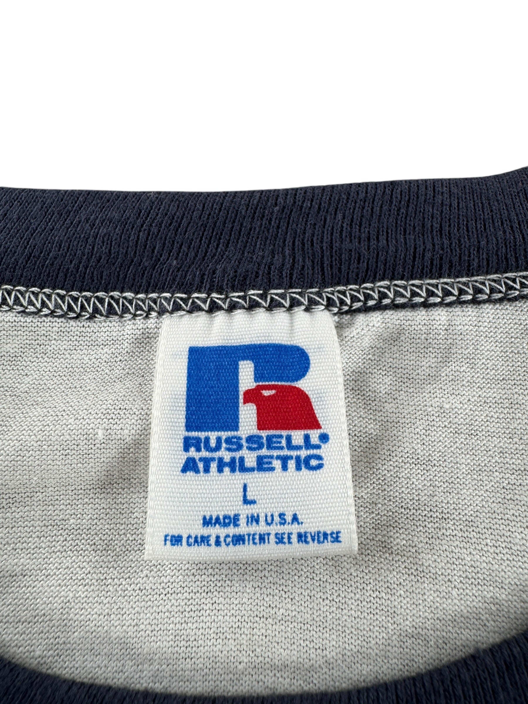 Tag on Vintage Meridian Football Ringer Tee SZ L (Fits M)