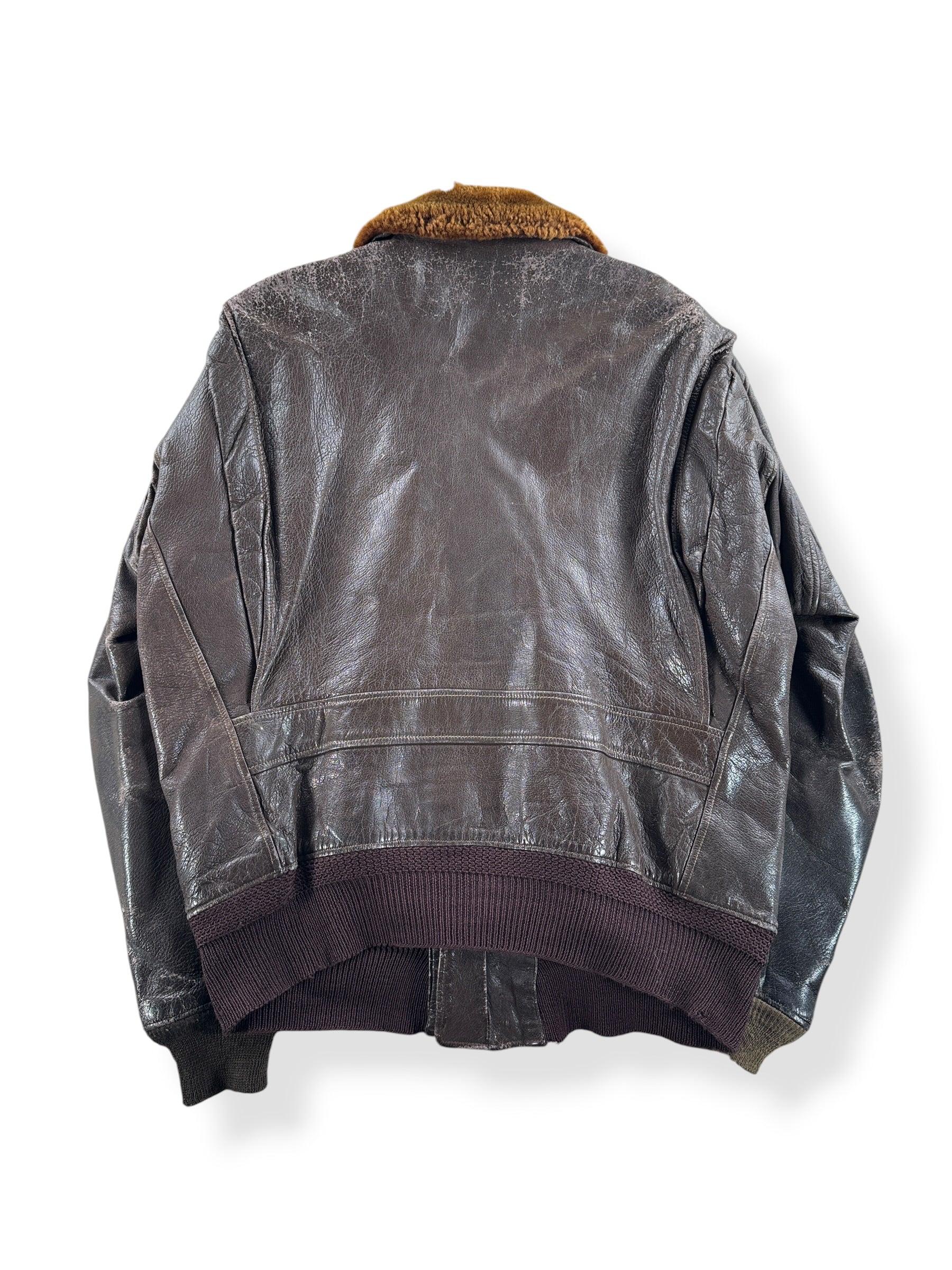Back of Vintage Leather M422 Flight Jacket SZ L AS IS