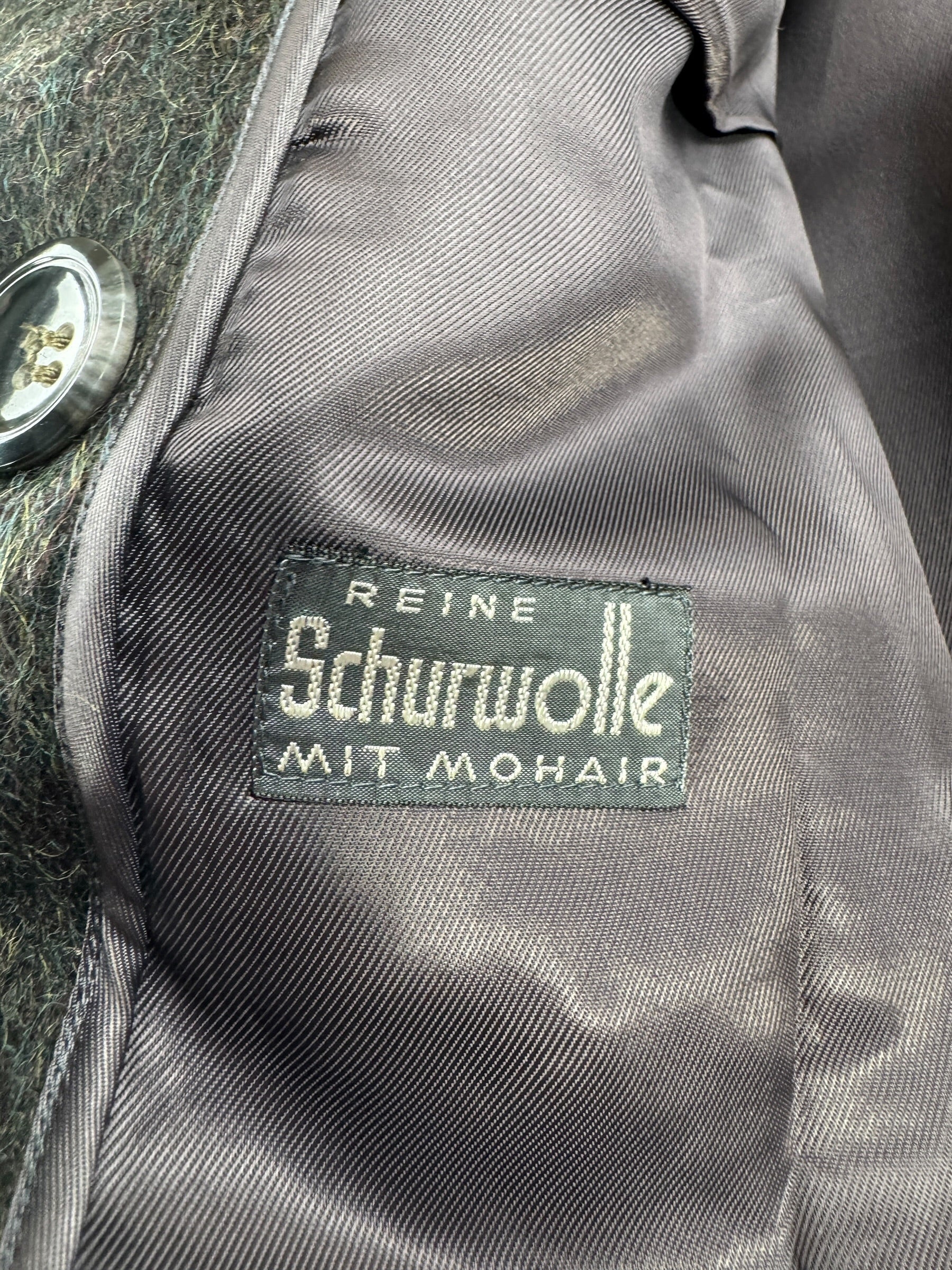 Label on Vintage German Mohair Overcoat SZ L