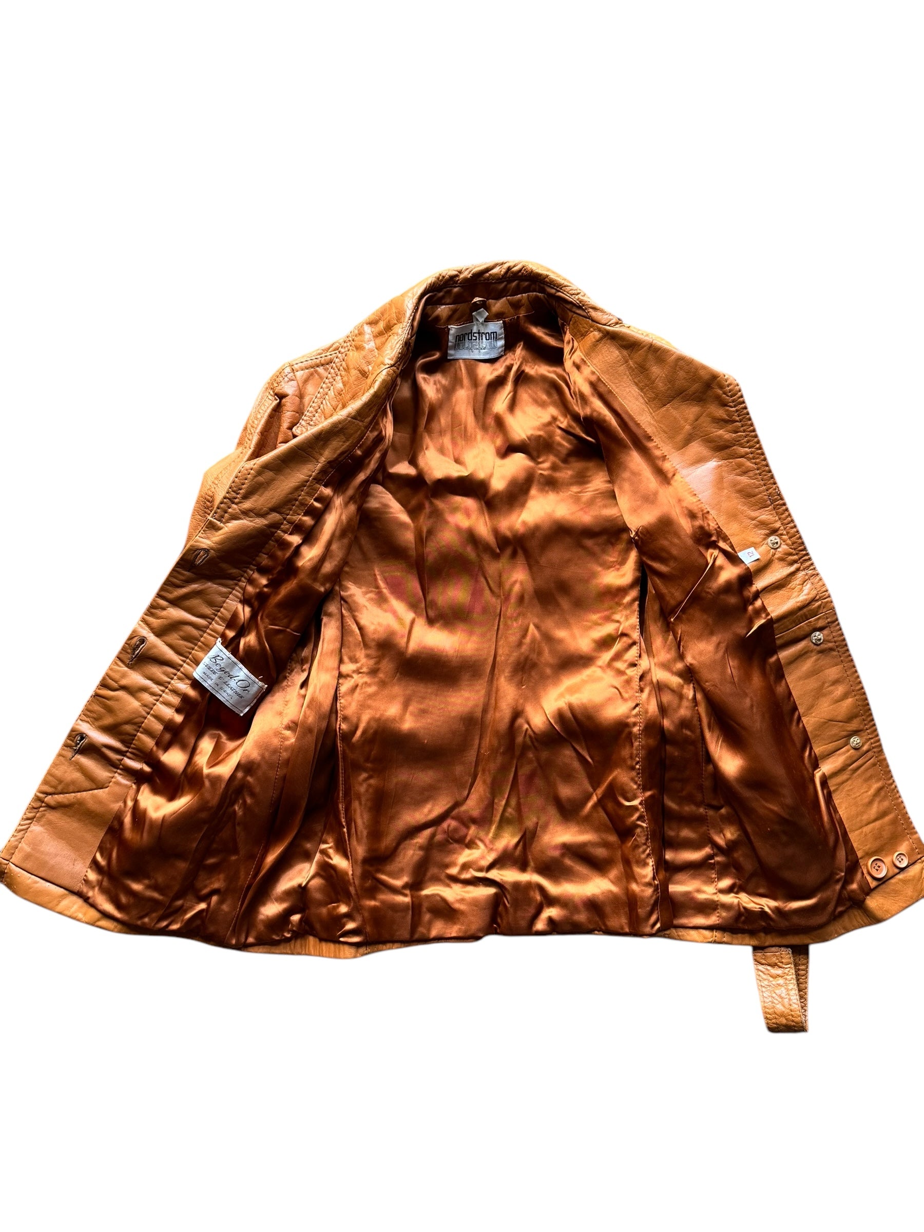 Open view of 1980s Nordstrom Leather Jacket S