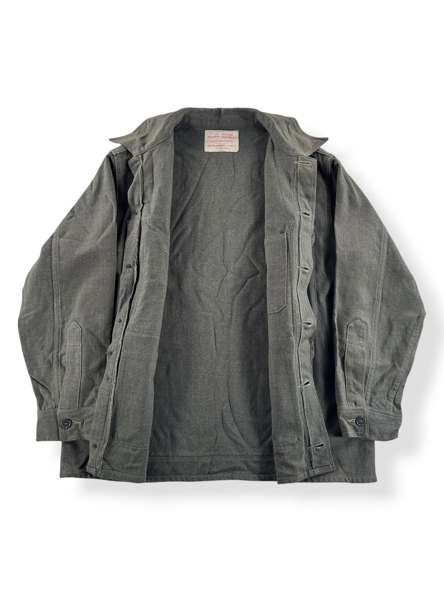 Inside of Vintage 40s/50s Filson Wool Mackinaw Cruiser SZ 44