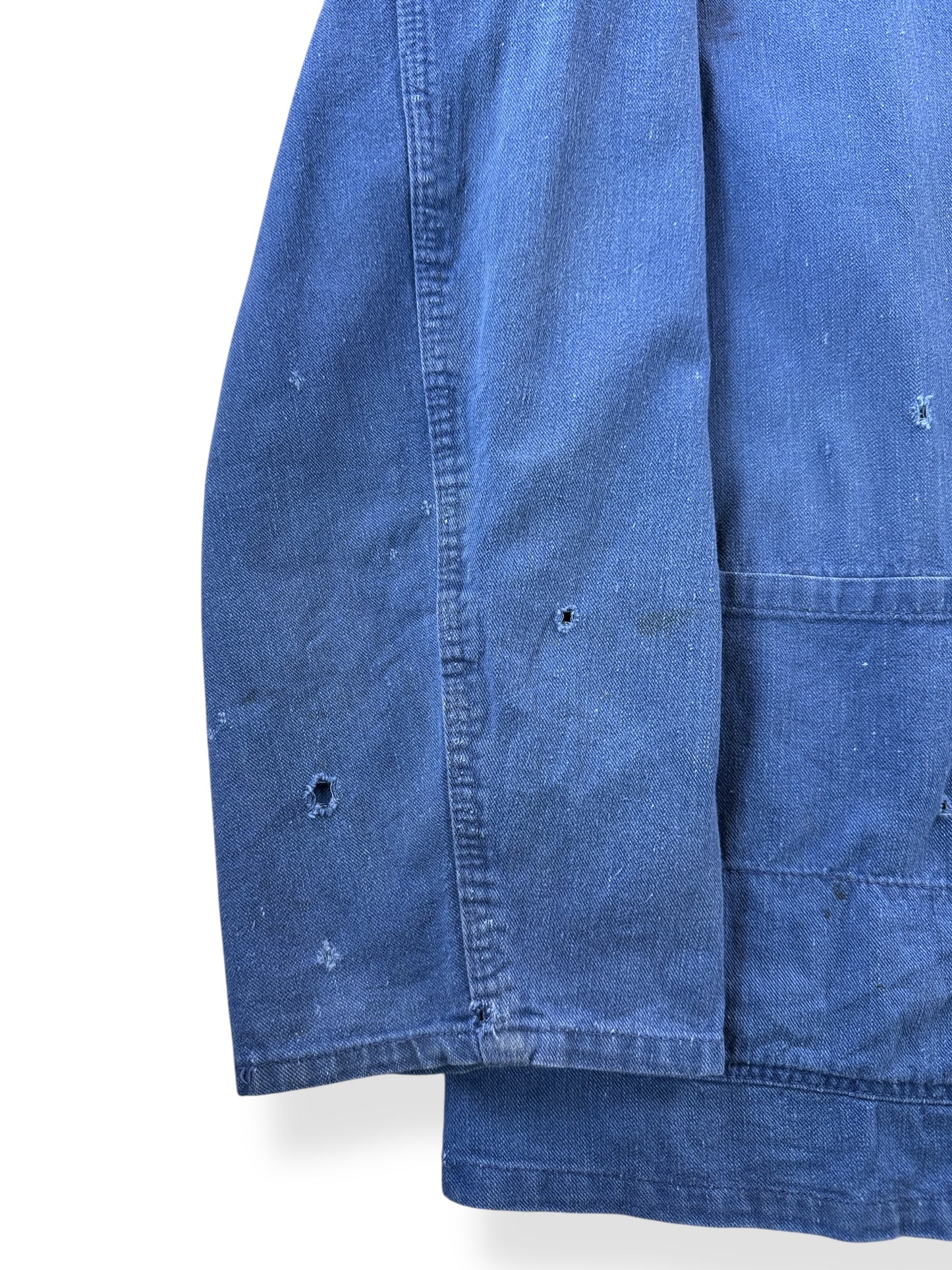 Wear on Vintage Rofa Thrashed French Chore Coat SZ XL