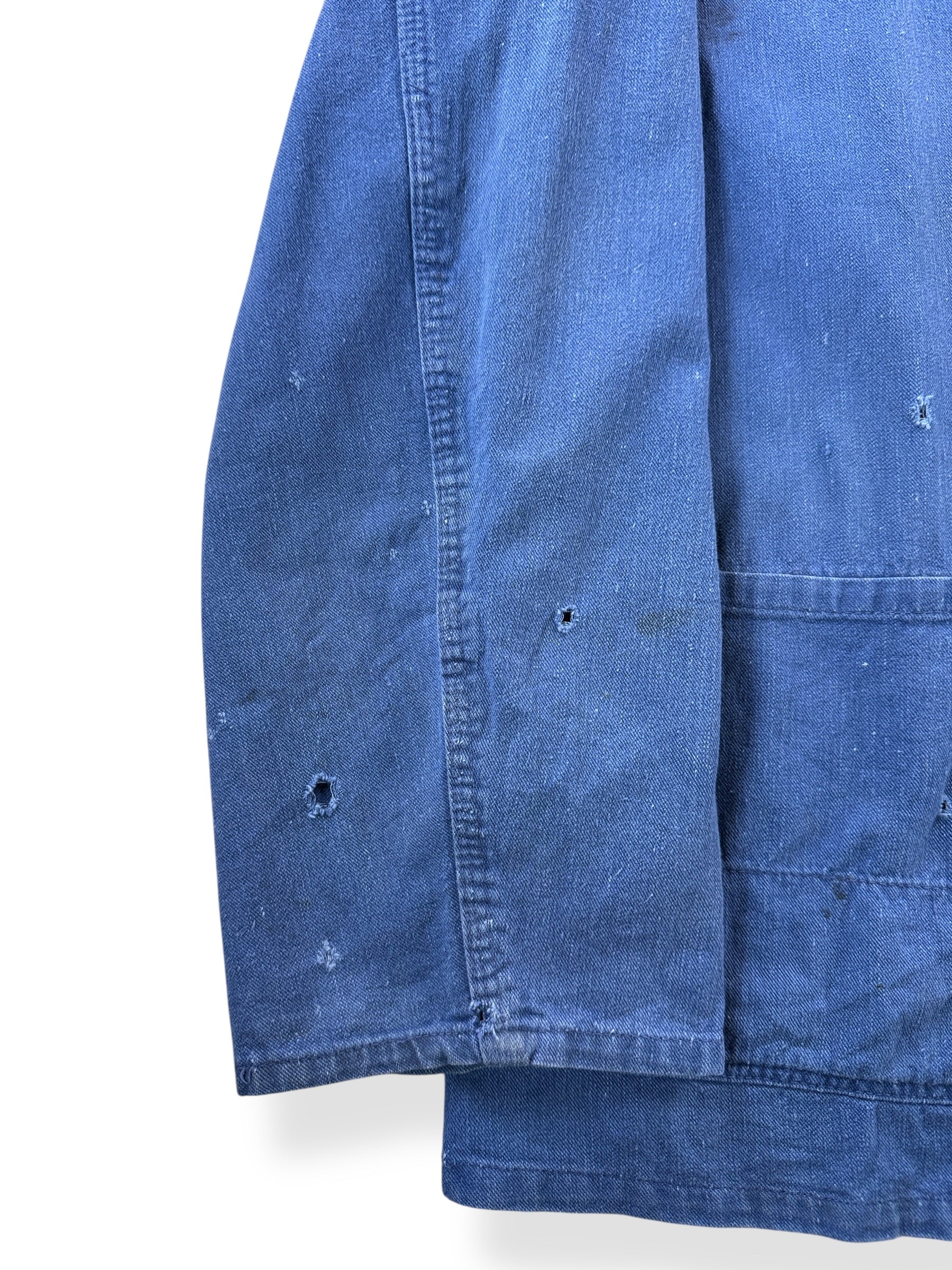 Wear on Vintage Rofa Thrashed French Chore Coat SZ XL