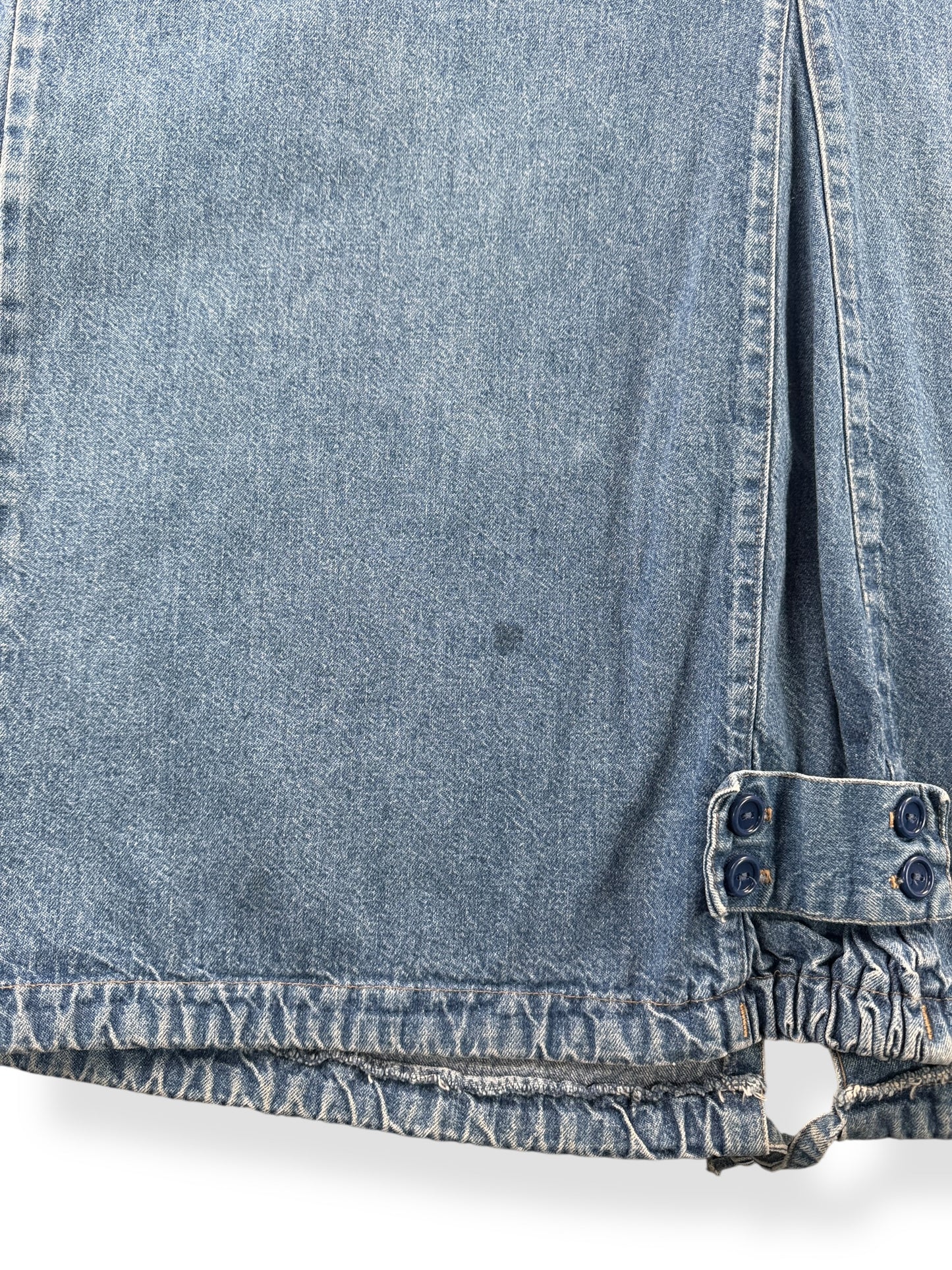 Stain on Vintage 80s Long Denim Duster Coat SZ XL