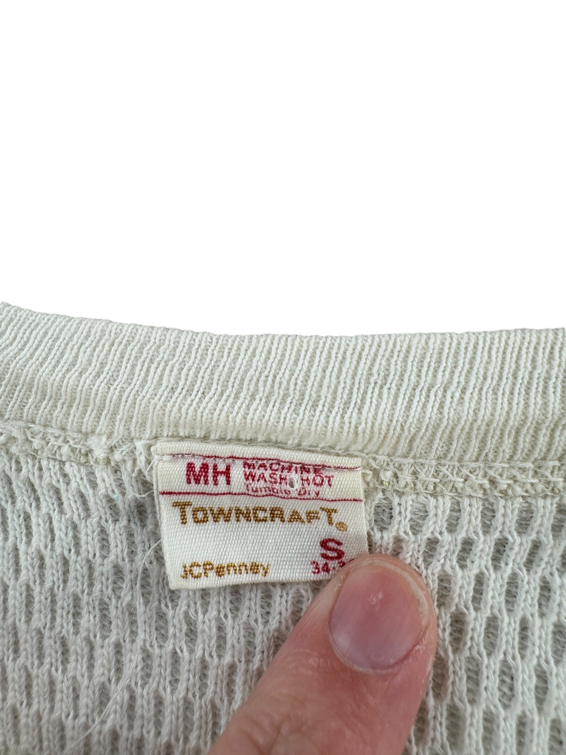 Tag on Vintage Towncraft Thermal Top SZ S