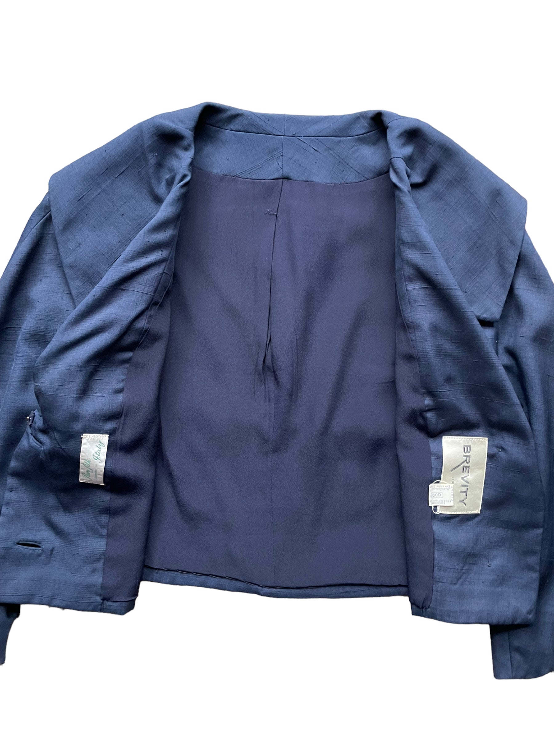 Open view of Vintage 1950s Silk Cropped Dress Jacket | Seattle True Vintage | Barn Owl Ladies Vintage Clothing
