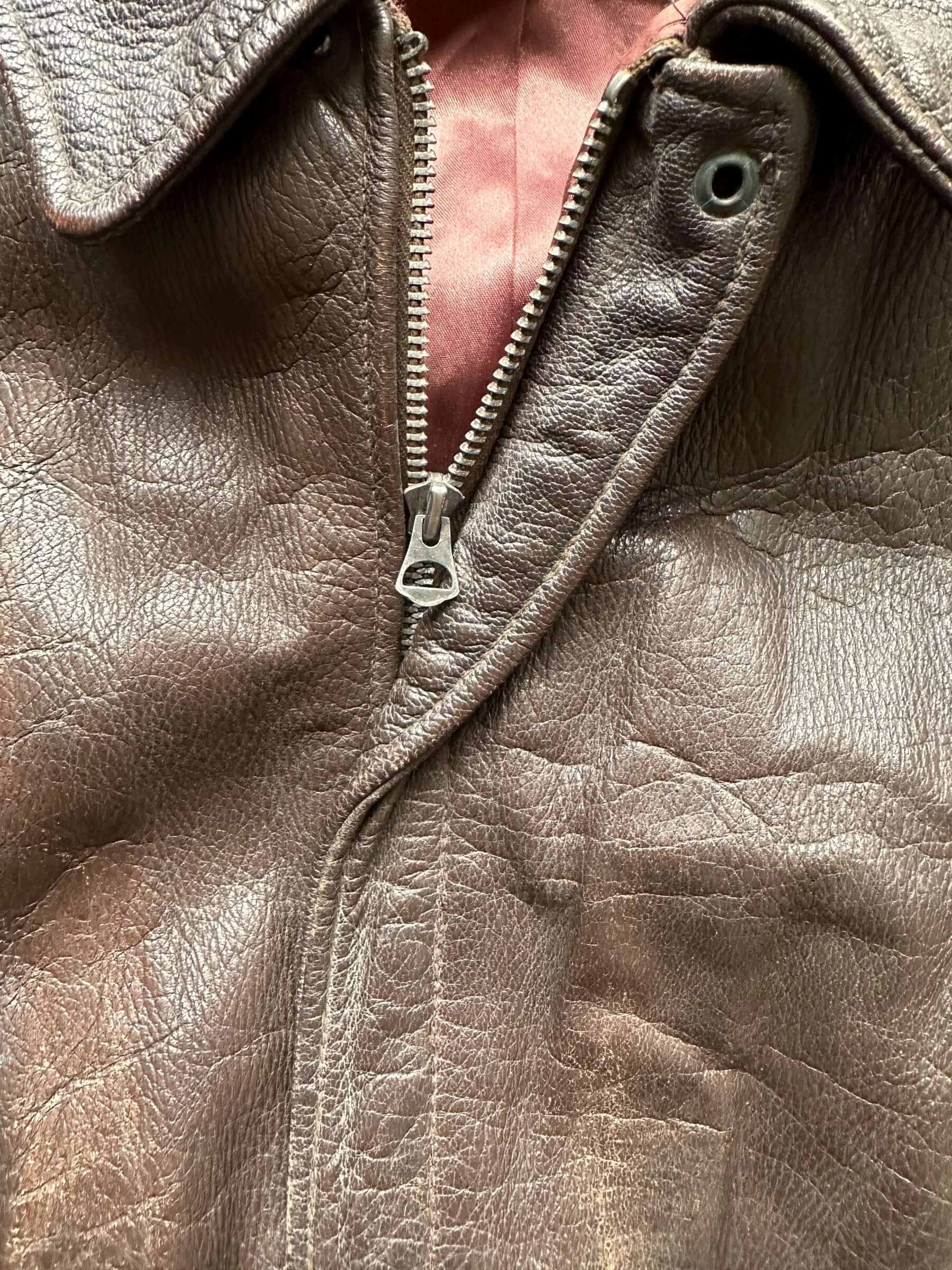 Talon Zipper Pull on Vintage Leather Jacket SZ 44 | Vintage Leather Jackets Seattle