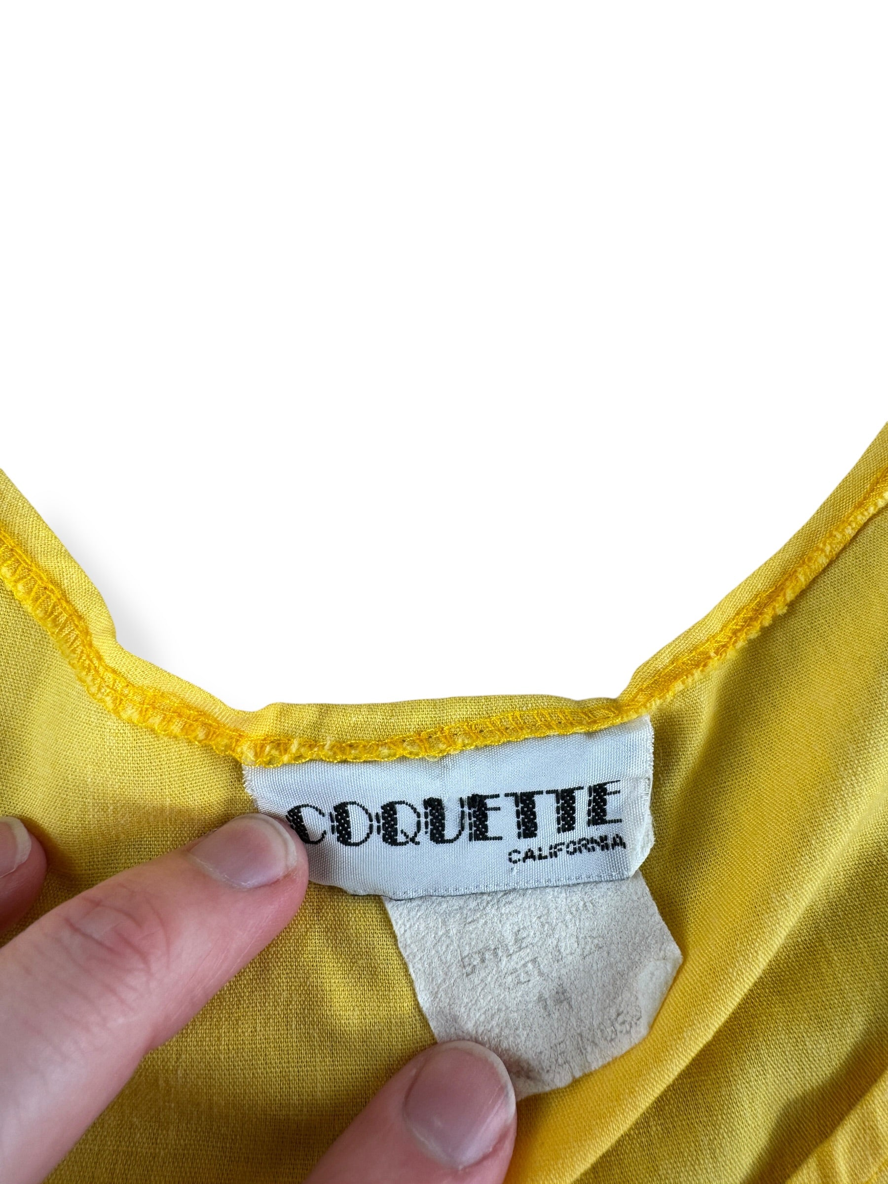 Tag on Vintage Coquette Yellow Dress SZ 14