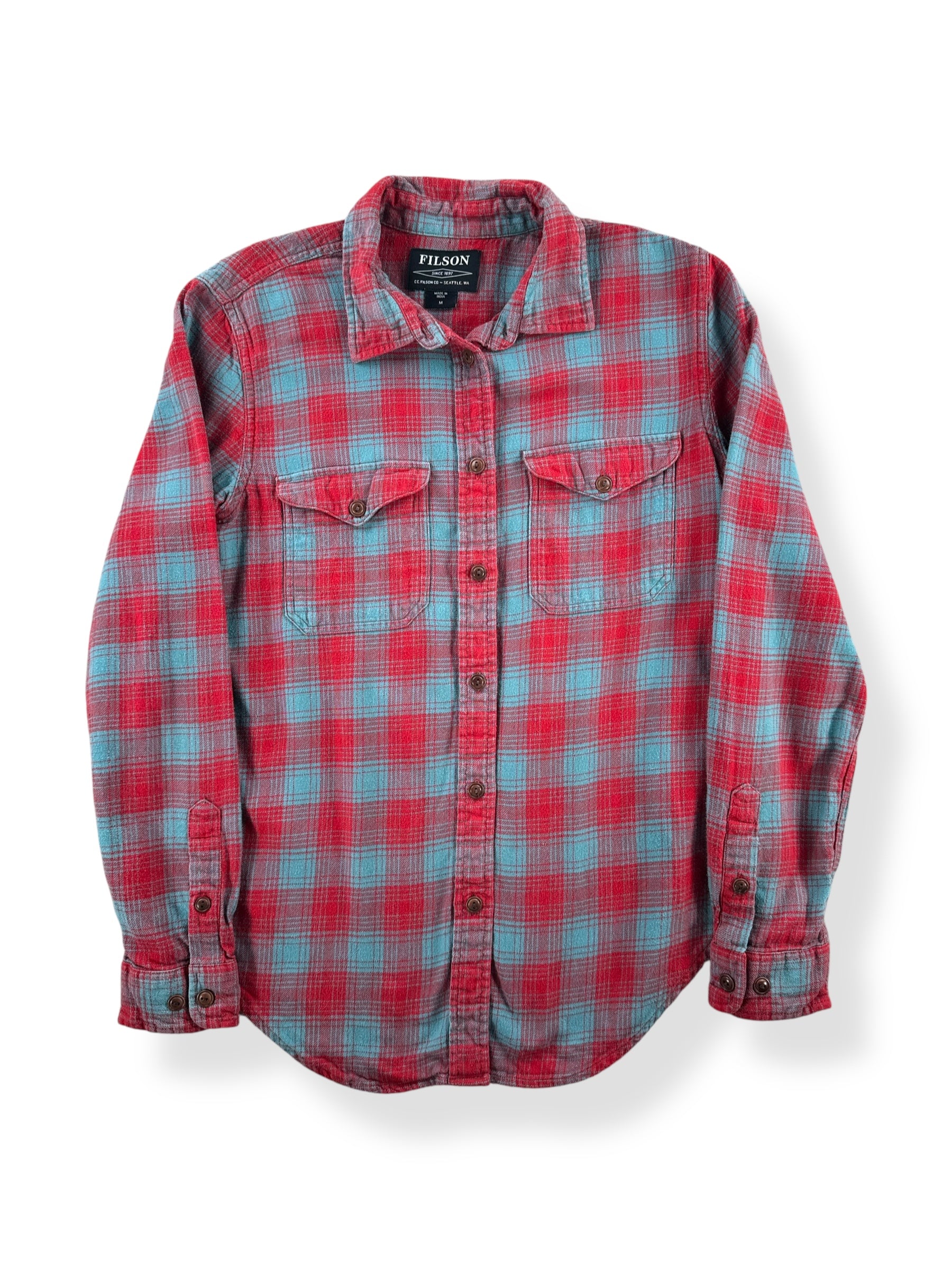 Front of Filson Women's Scout Flannel Shirt SZ M