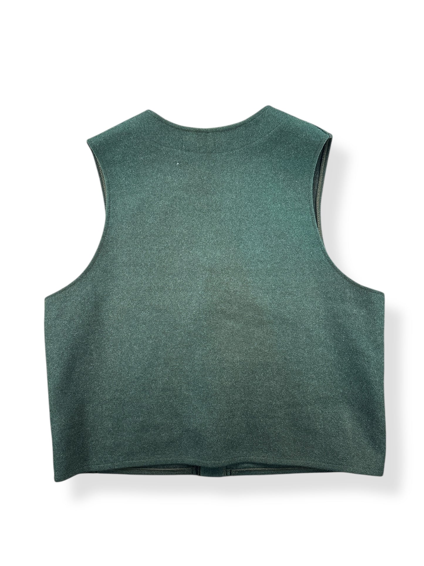 Back of Vintage Filson Mackinaw Wool Green Vest SZ 54