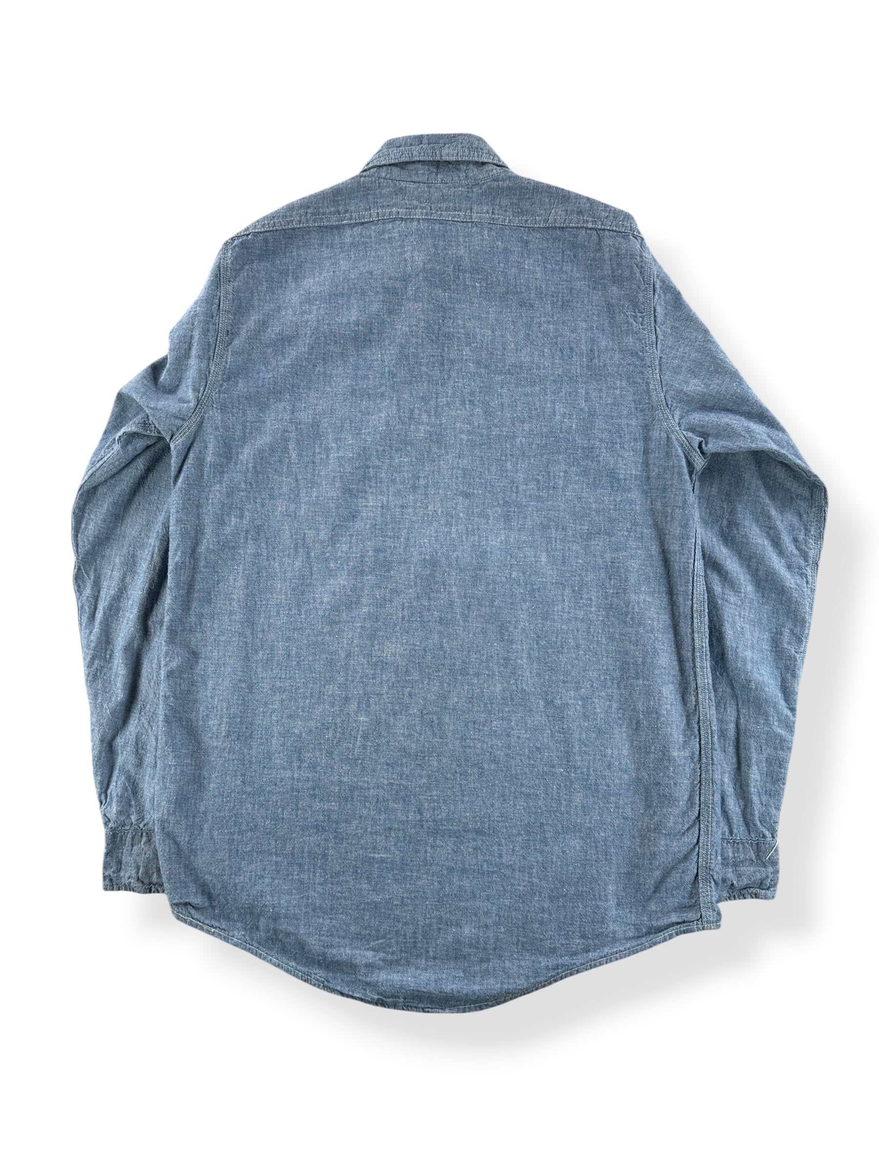Back of Vintage Montgomery Ward Quarter Zip Chambray SZ S