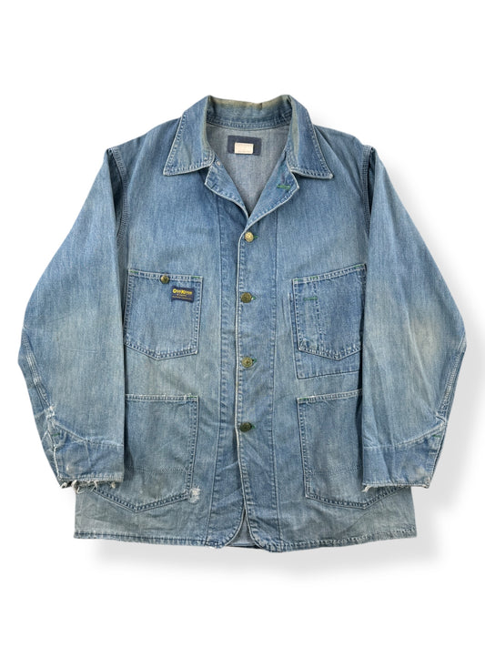 Front of Vintage Osh Kosh Denim Chore Coat SZ 42