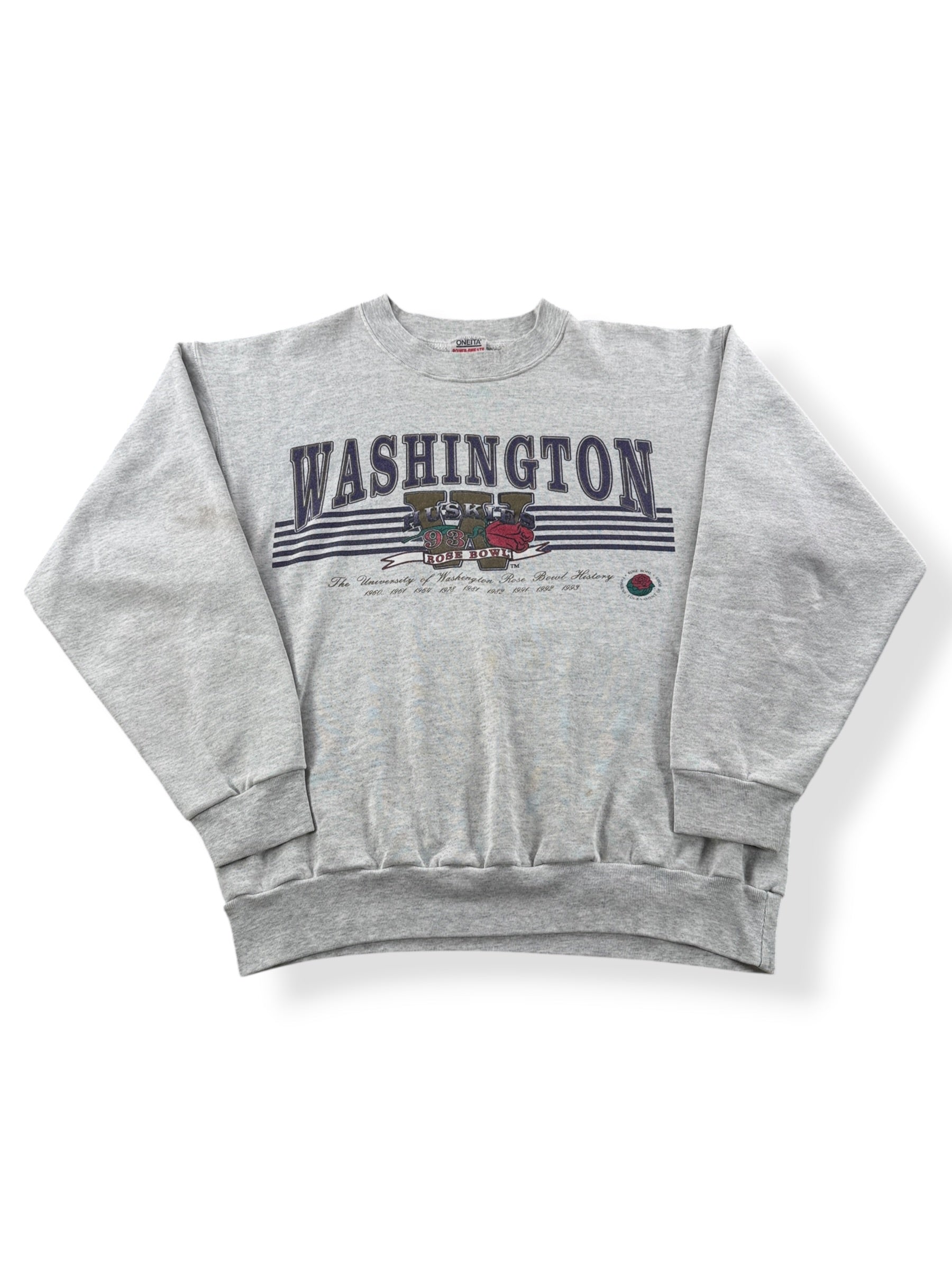 Front of Vintage 1993 Huskies Rose Bowl Crewneck SZ XL (Fits L)