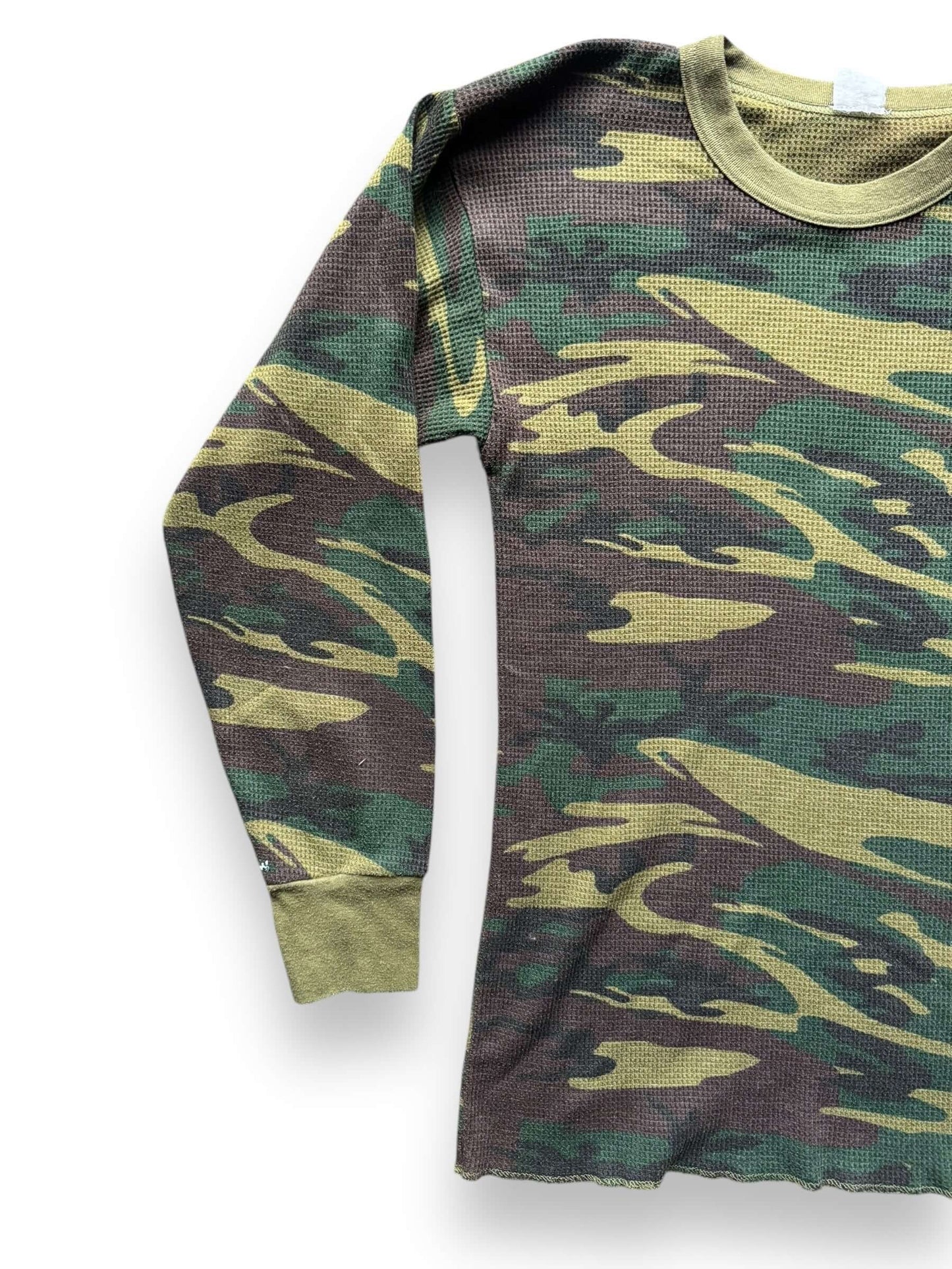 Front left side of Vintage Camo Waffle Thermal M