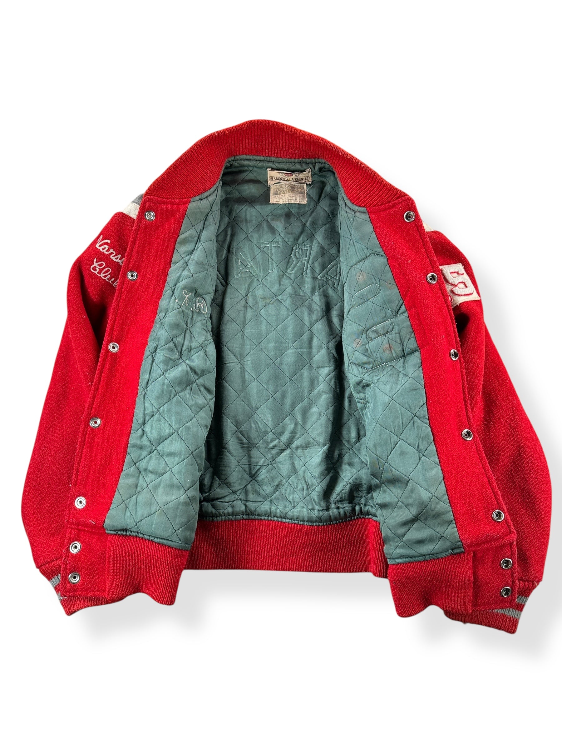 Inside of Vintage Spartans Varsity Jacket SZ L