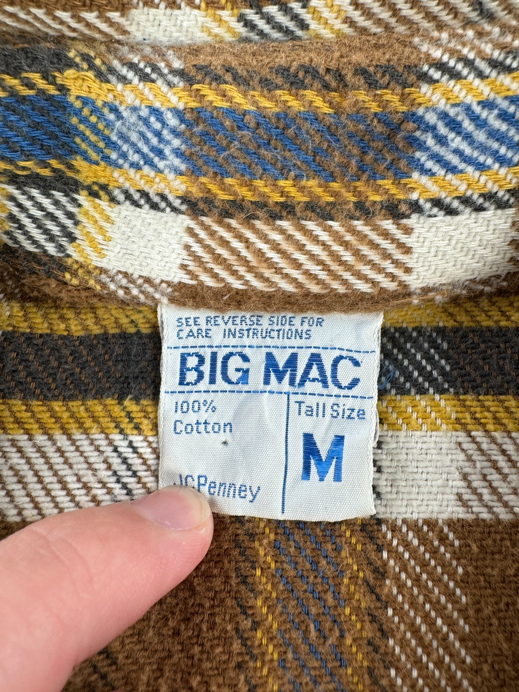 Tag on Vintage Big Mac Earth Toned Cotton Flannel SZ M