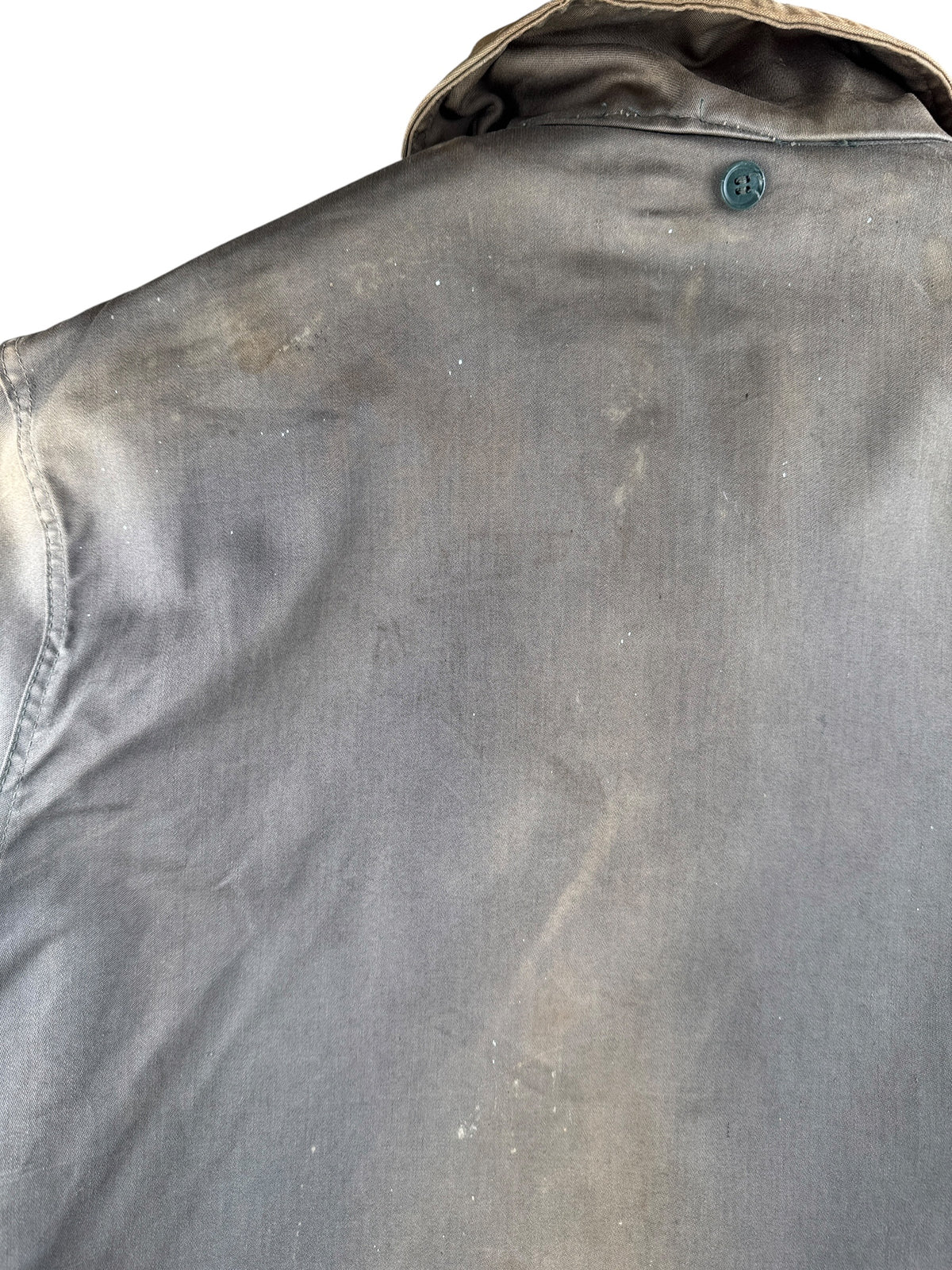 Fading on back of Vintage 1940s Fireman's Coat SZ L