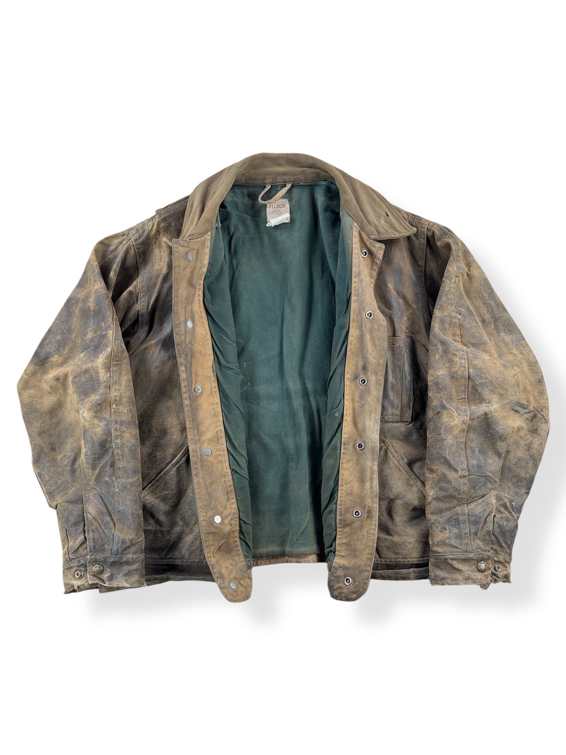 Inside of Vintage Filson Style 621 Tin Cloth Field Jacket SZ L
