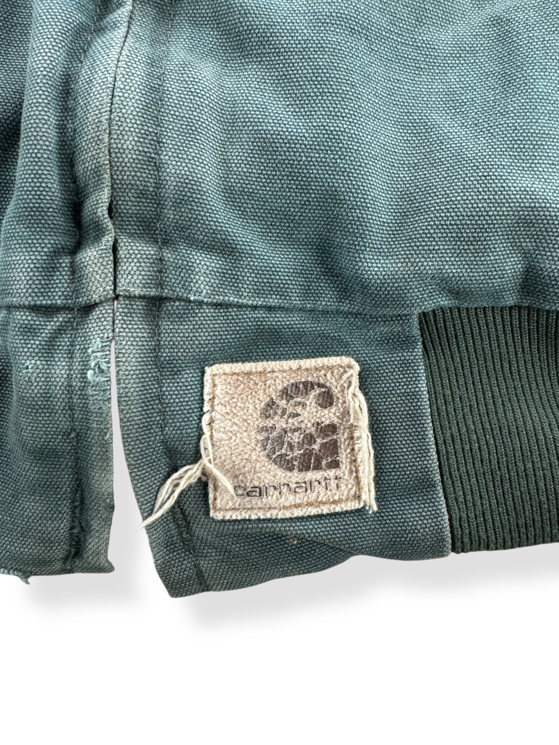 Carhartt Tag on Vintage 90s Era Carhartt Santa Fe Hunter Green Jacket SZ XL